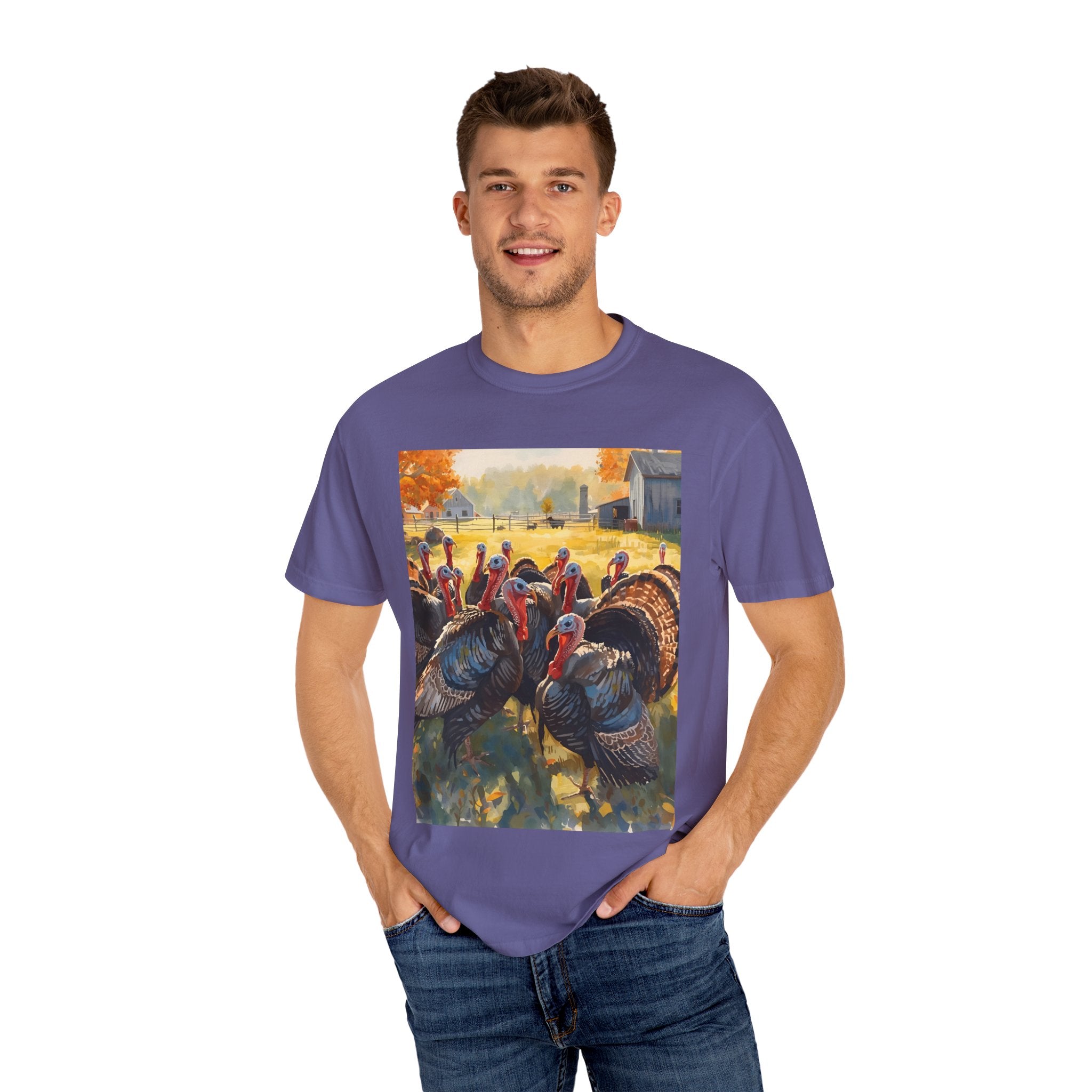 Thanksgiving Turkey T-Shirt, Unisex Holiday Shirt, Fall Apparel, Cozy Gift, Autumn Fashion