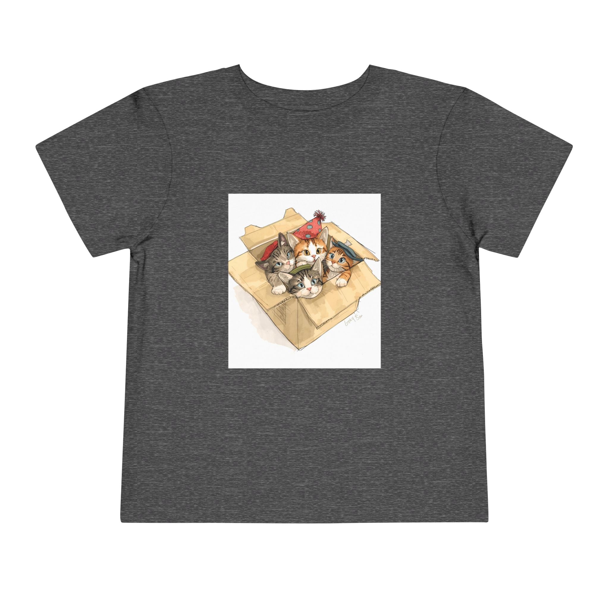 Cute Kittens In Box Toddler Short Sleeve Tee