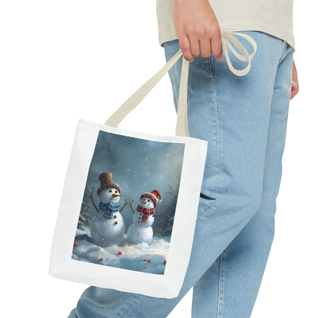 Christmas Snowman Holiday Tote Bag, Festive Bag for Christmas, Winter Shopping, Gift for Her, Reusable Eco-Friendly, Merry Holidays