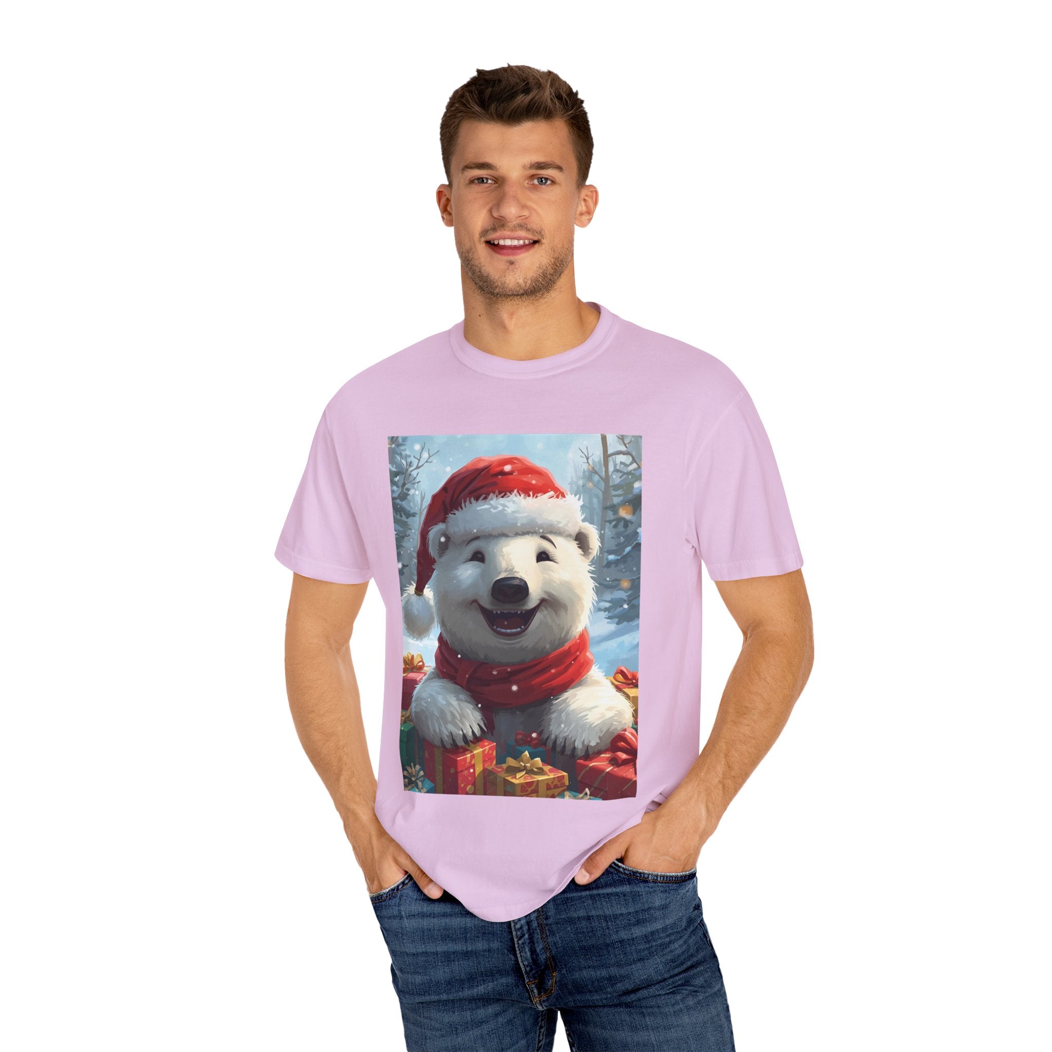 Christmas Polar Bear T-Shirt, Holiday Tee, Winter Apparel, Gift For Animal Lovers, Festive Casual Wear