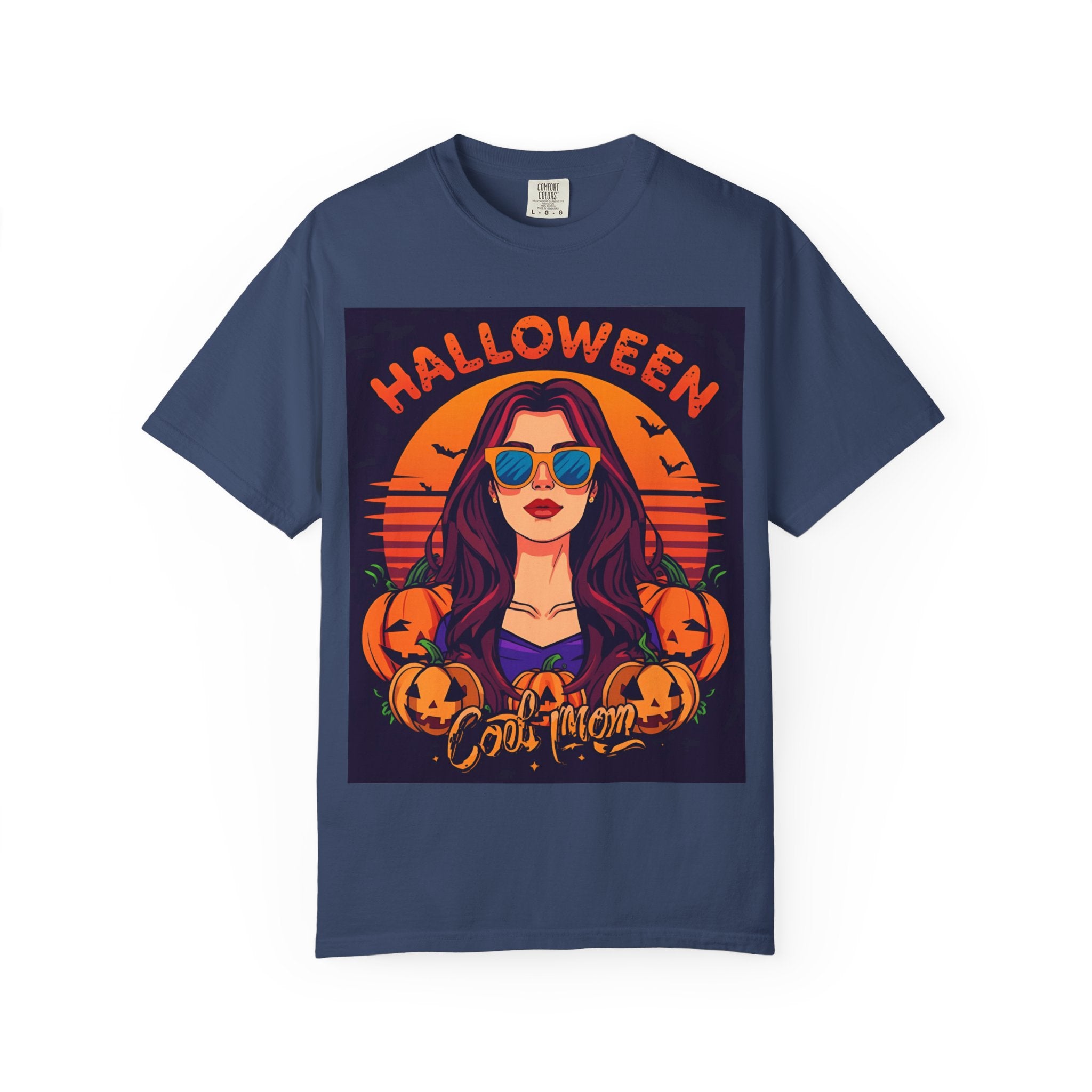 Halloween Cool Mom T-Shirt, Unisex Garment-Dyed Tee, Spooky Season Apparel, Fall Fashion, Halloween Costume Shirt