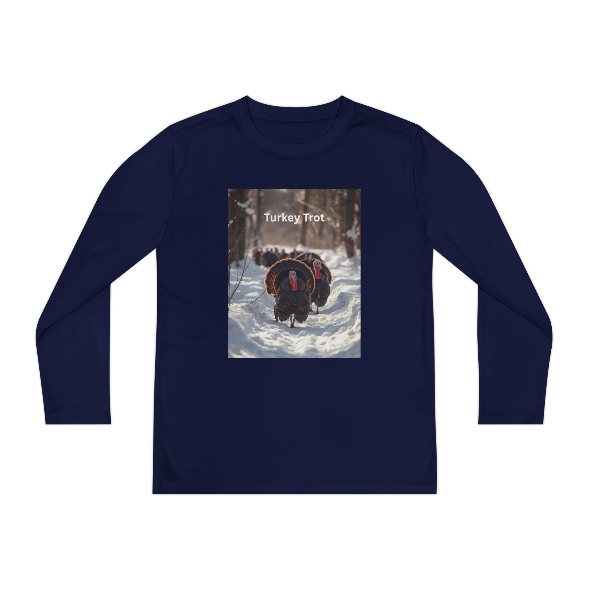 Youth Long Sleeve Turkey Trot Tee, Thanksgiving Shirt, Kids Running Shirt, Fall Apparel, Holiday Graphic Tee, Gift for Young Athletes