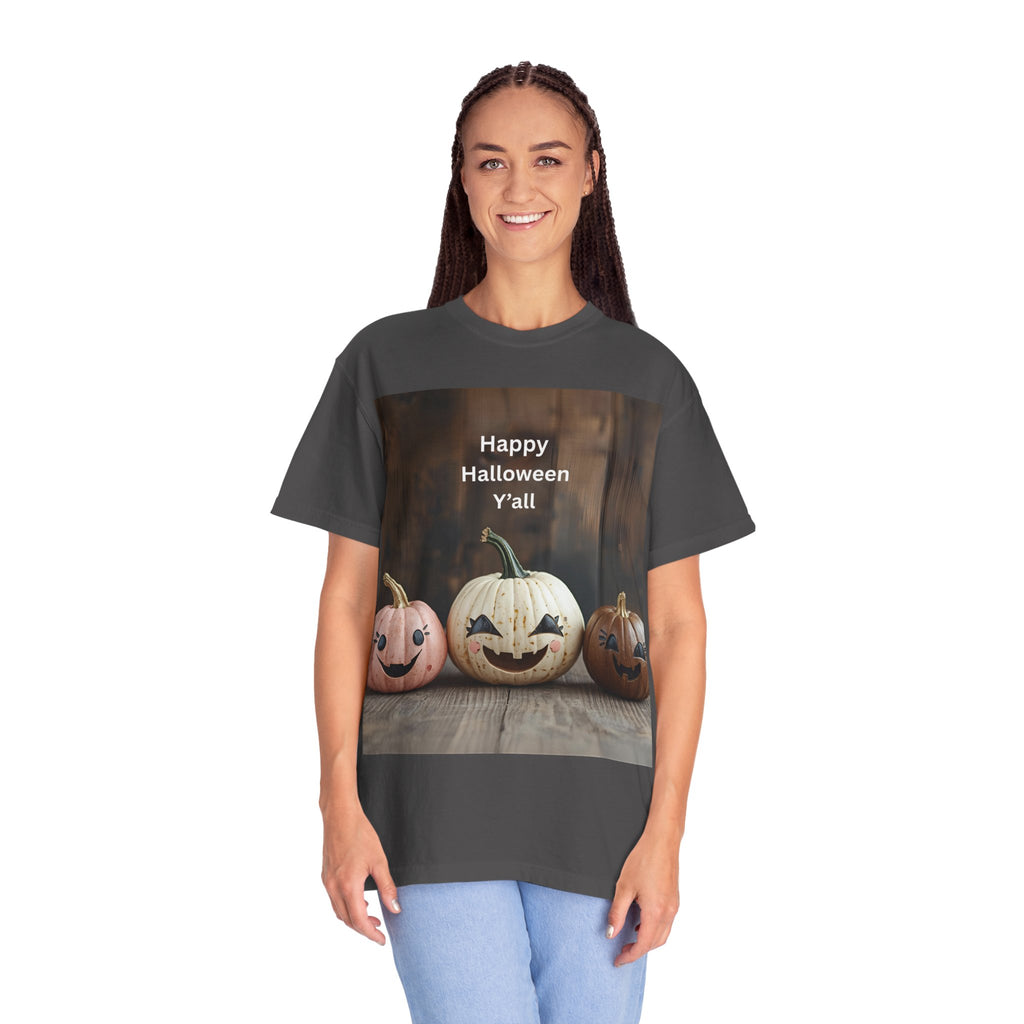 Happy Halloween Y'all T-shirt, Fall Pumpkin Tee, Unisex Halloween Apparel, Cute Halloween Gift, Autumn Wardrobe Essential