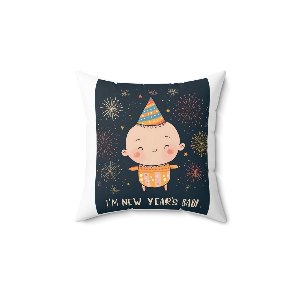 I'm A New Years Baby Spun Polyester Square Pillow