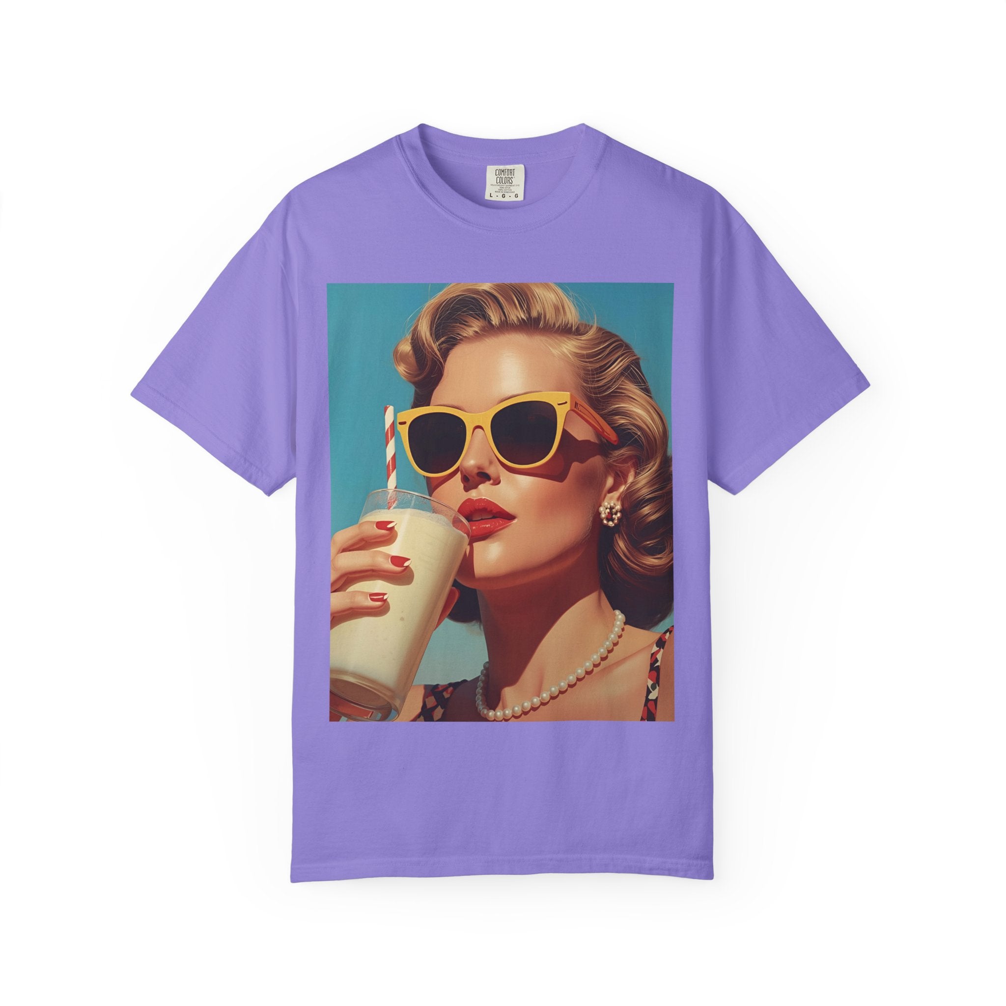 Retro Pop Art Summer Vibe T-shirt | Unisex Garment-Dyed Tee, Vintage Style Shirt, Trendy Summer Wear, Perfect Gift for Her, Casual Everyday Top