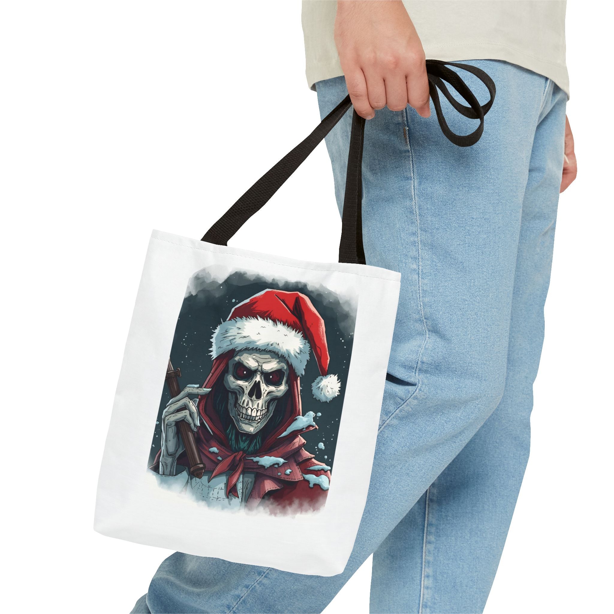 Spooky Skeleton Christmas Santa Tote Bag (AOP)