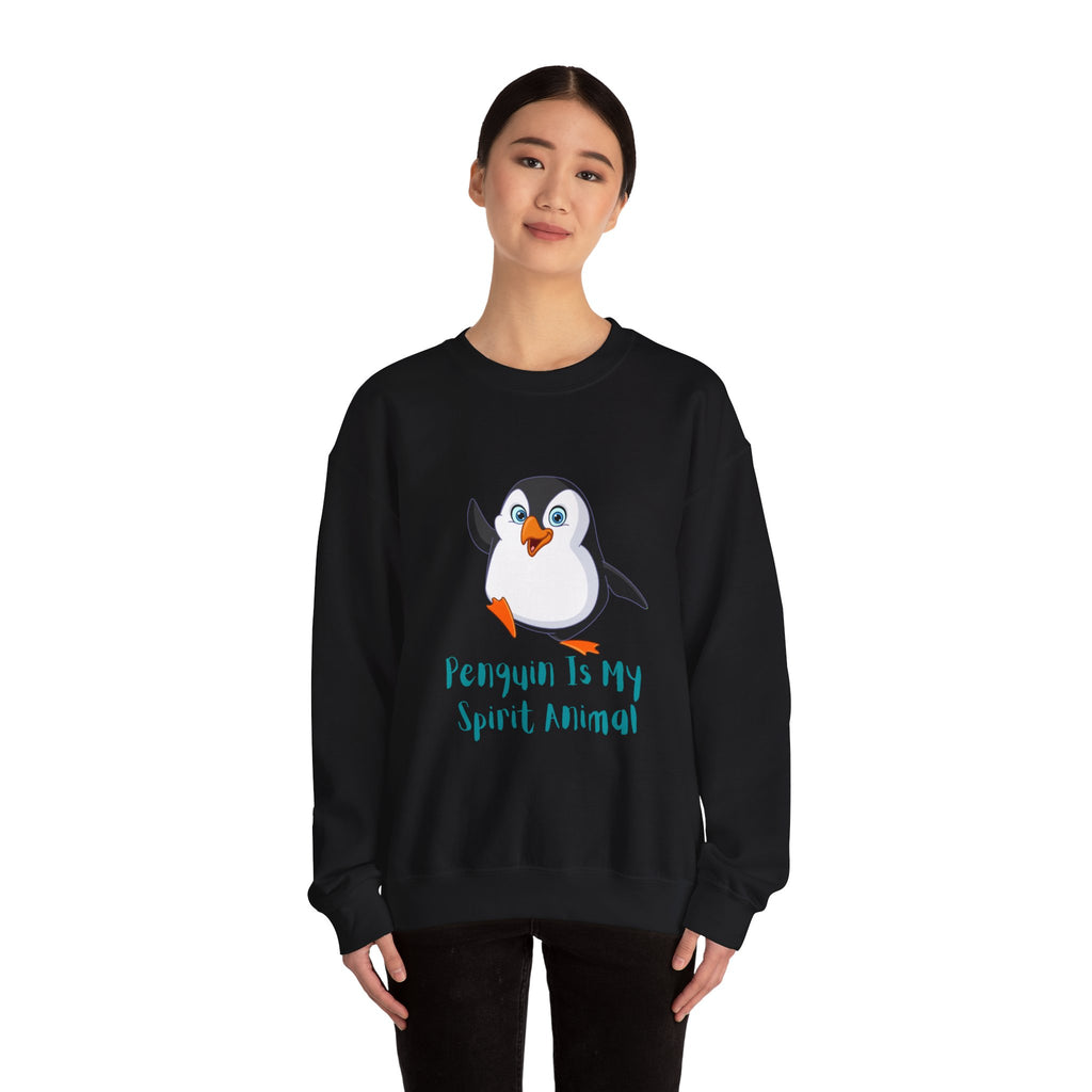 Penguin Spirit Animal Crewneck Sweatshirt - Cozy Gift for Animal Lovers, Winter Layer, Cute Sweatshirt, Funny Gift, Casual Wear