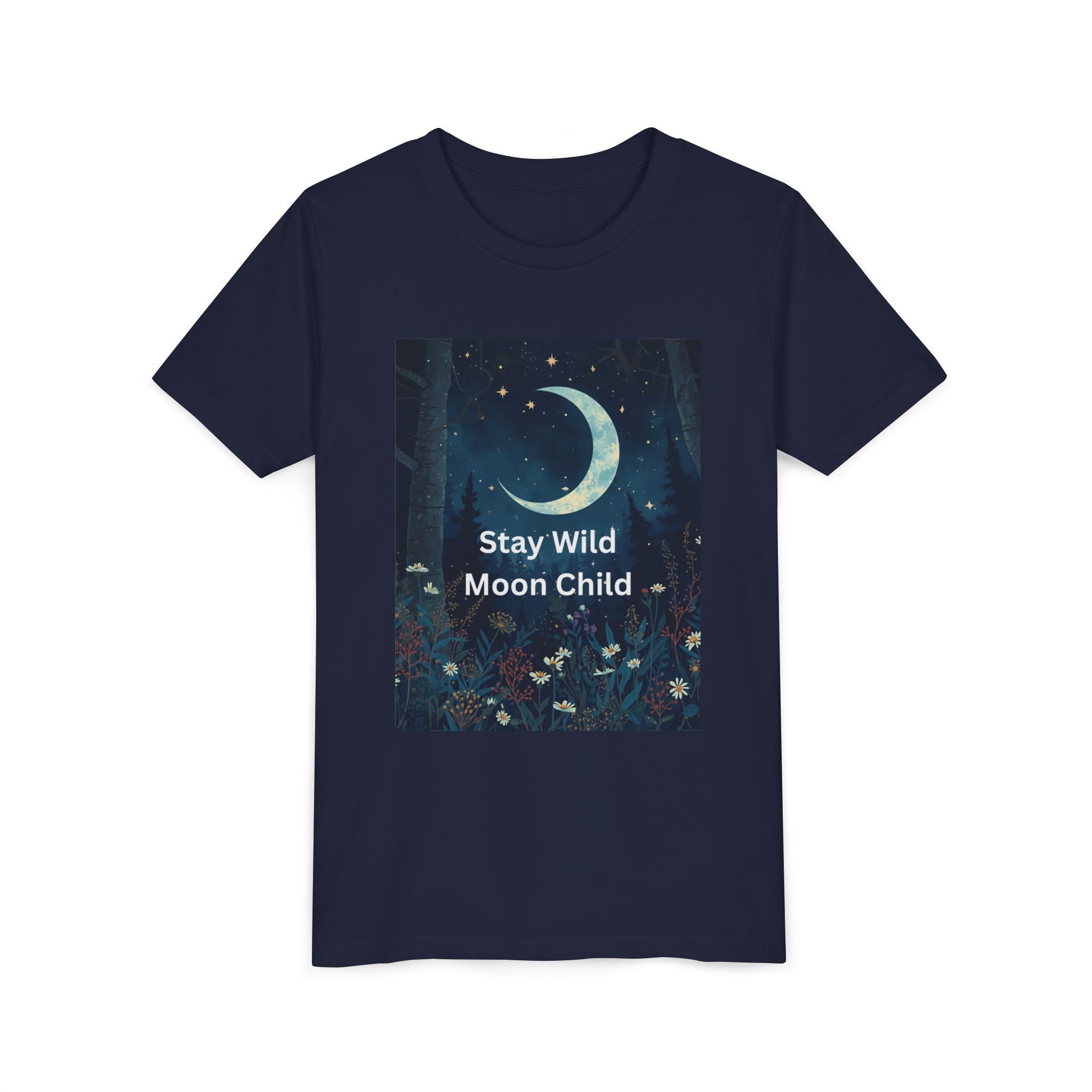 Stay Wild Moon Child Youth Tee - Adventure Tee, Nature Inspired Shirt, Cute Kids Clothing, Gift for Young Explorers, Eco-Friendly Tee