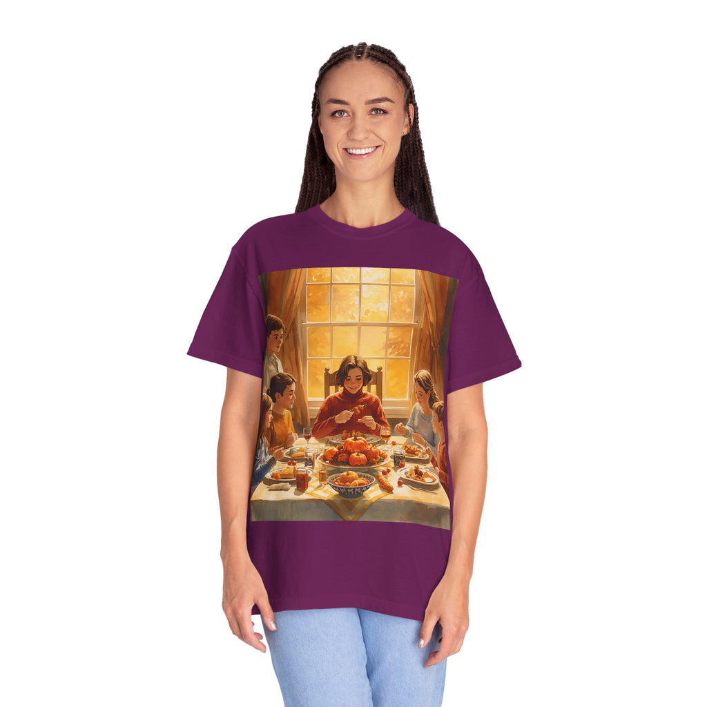 Thankful Family Dinner Unisex T-shirt, Family Gathering Shirt, Festive Apparel, Casual Wear, Fall Celebration Tee