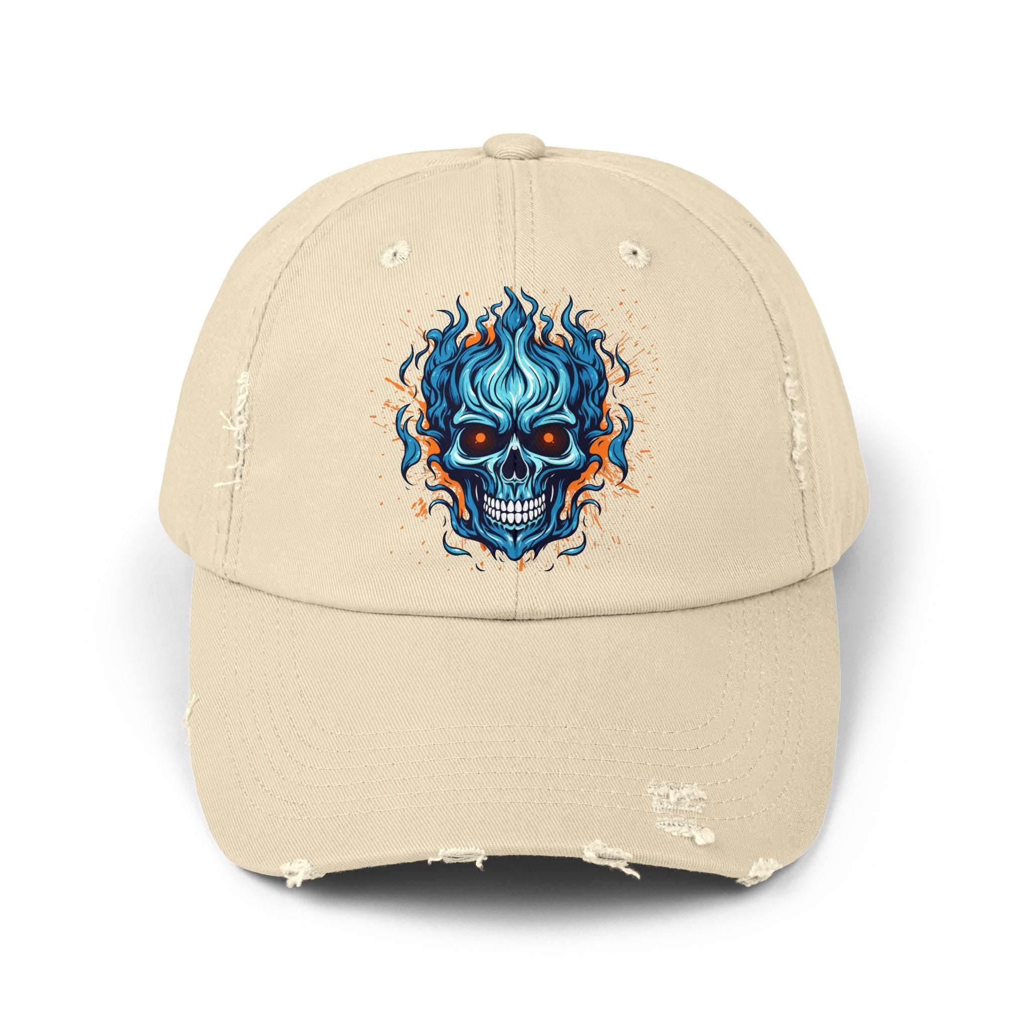 Distressed Skull Cap for Unisex, Casual, Trendy Hat, Gift for Him/Her, Emo Style, Festival Accessory