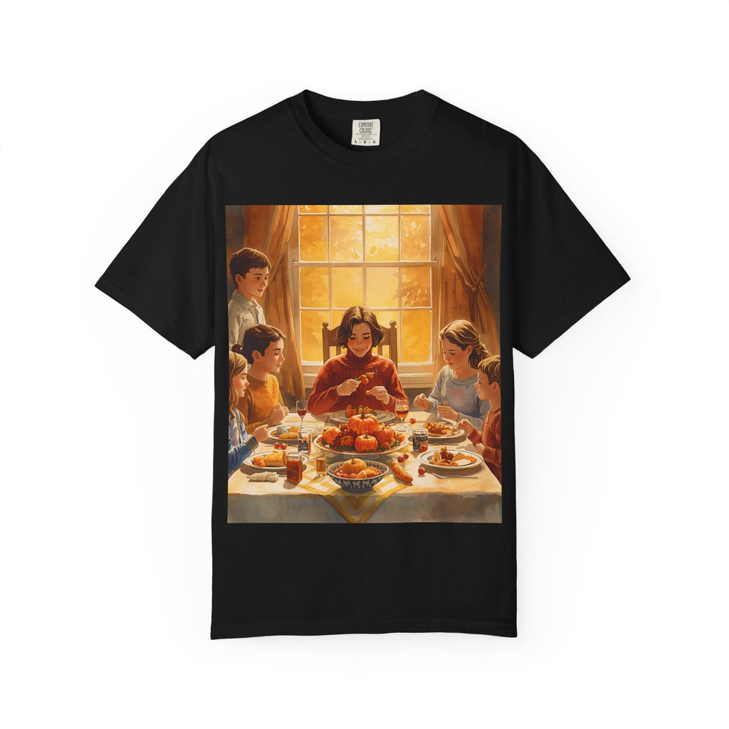 Thankful Family Dinner T-shirt, Unisex Tee, Fall Apparel, Cozy Top, Gift for Thanksgiving Lovers, Family Gathering Shirt