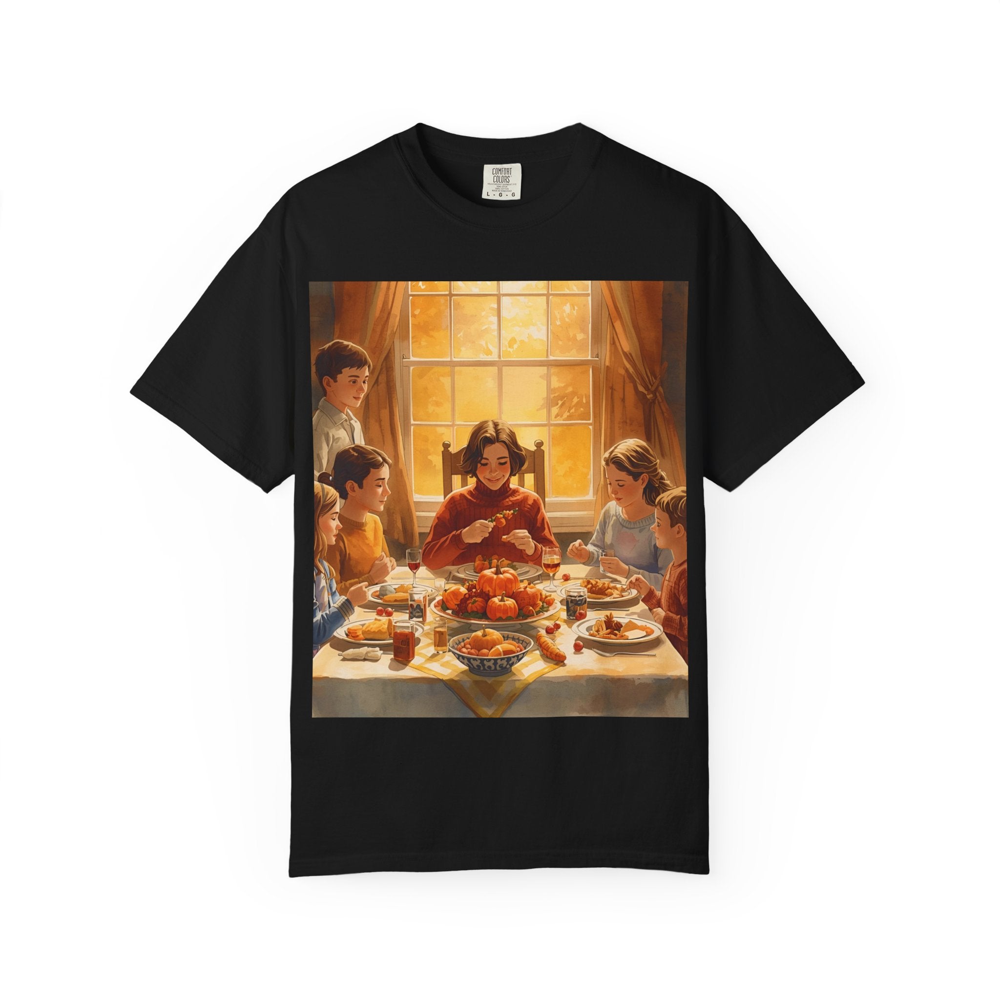 Thankful Family Dinner T-shirt, Unisex Tee, Fall Apparel, Cozy Top, Gift for Thanksgiving Lovers, Family Gathering Shirt