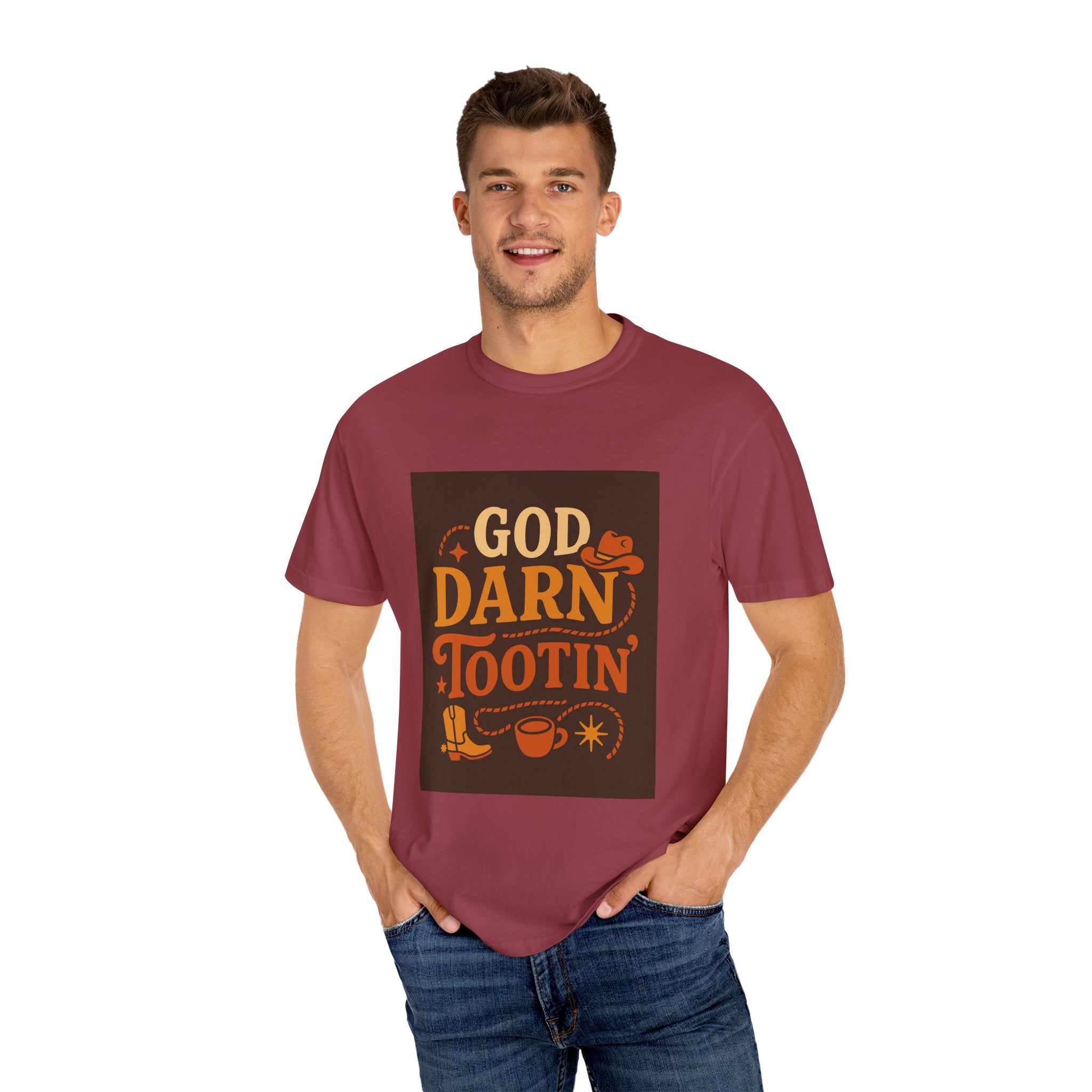 Vintage-Inspired Unisex T-Shirt with 'God Darn Tootin' Graphic - Perfect for Cowpoke Gatherings, Western Themed Events, Gift