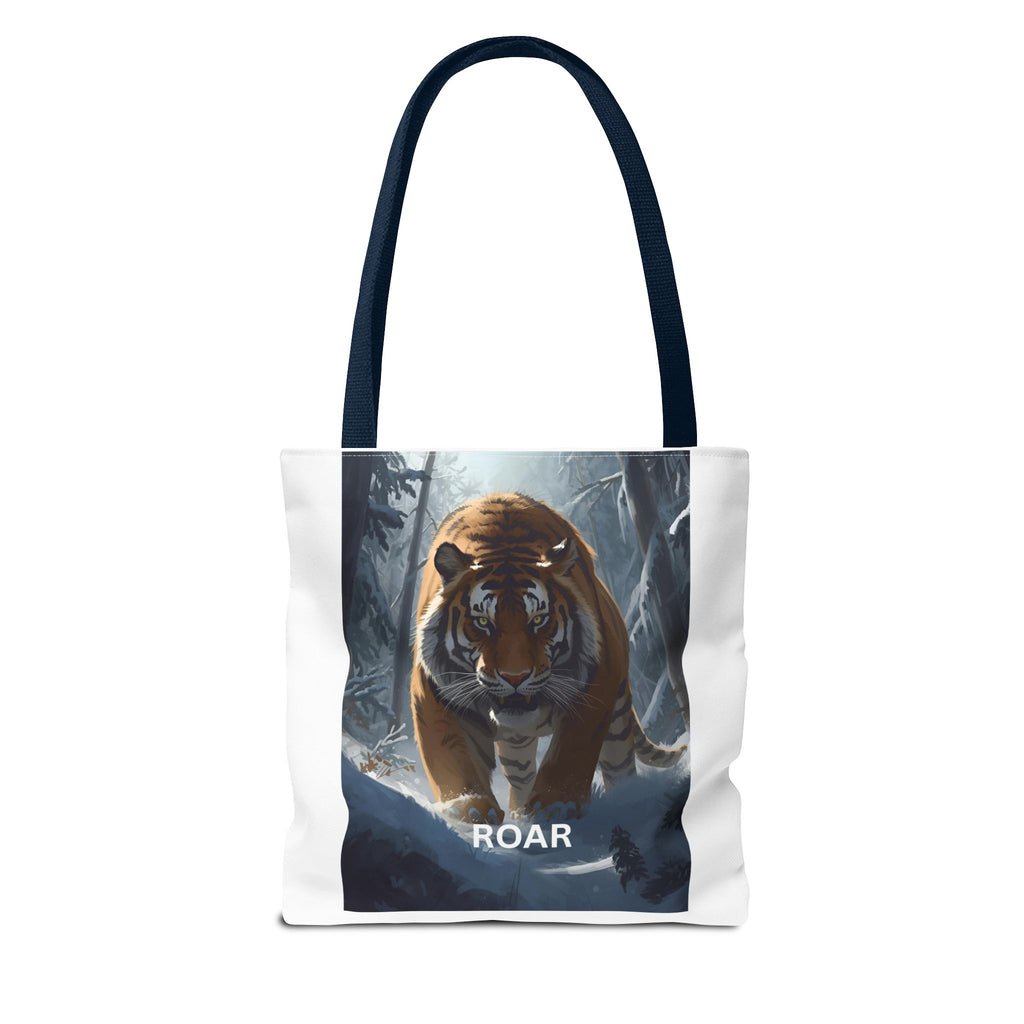 Majestic Tiger Snow Roar Tote Bag | Roar Wildlife Bag, Eco Friendly Tote, Animal Lover Gift, Stylish Shopping Bag, Nature-Theme Accessories
