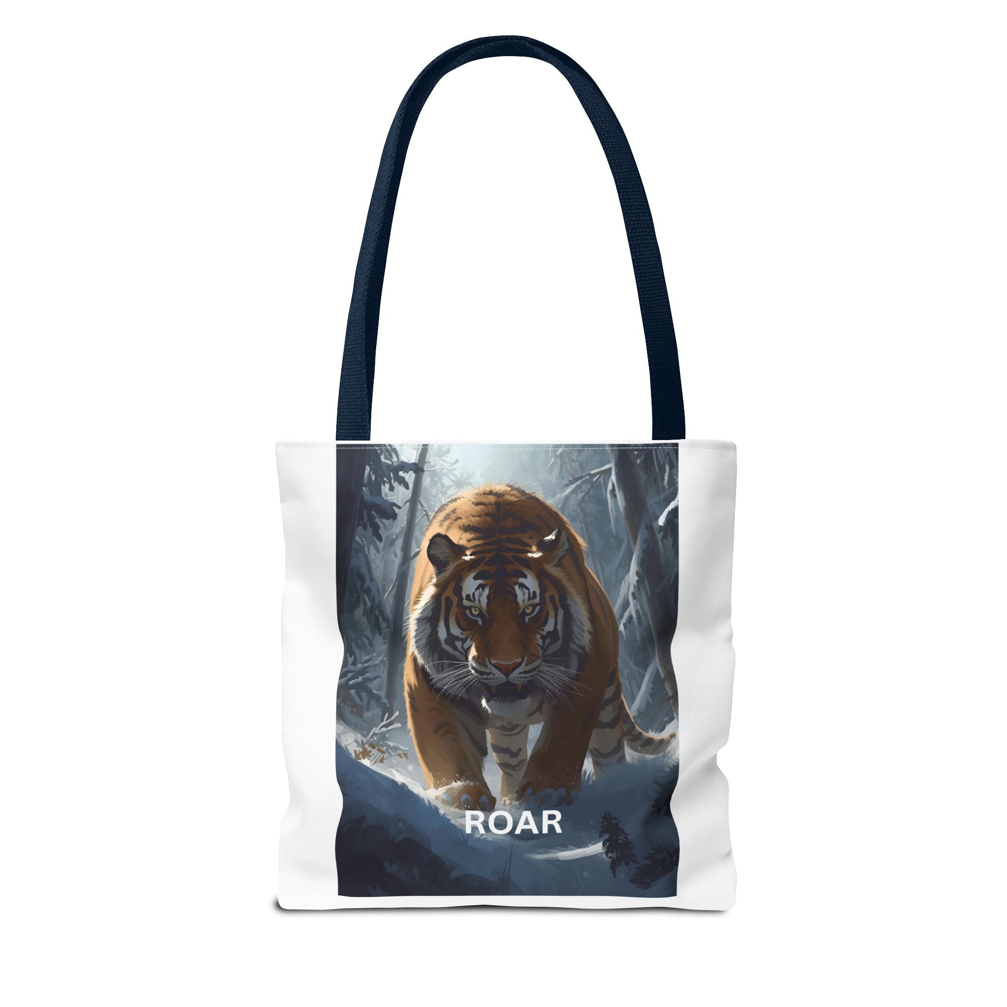 Majestic Tiger Snow Roar Tote Bag | Roar Wildlife Bag, Eco Friendly Tote, Animal Lover Gift, Stylish Shopping Bag, Nature-Theme Accessories