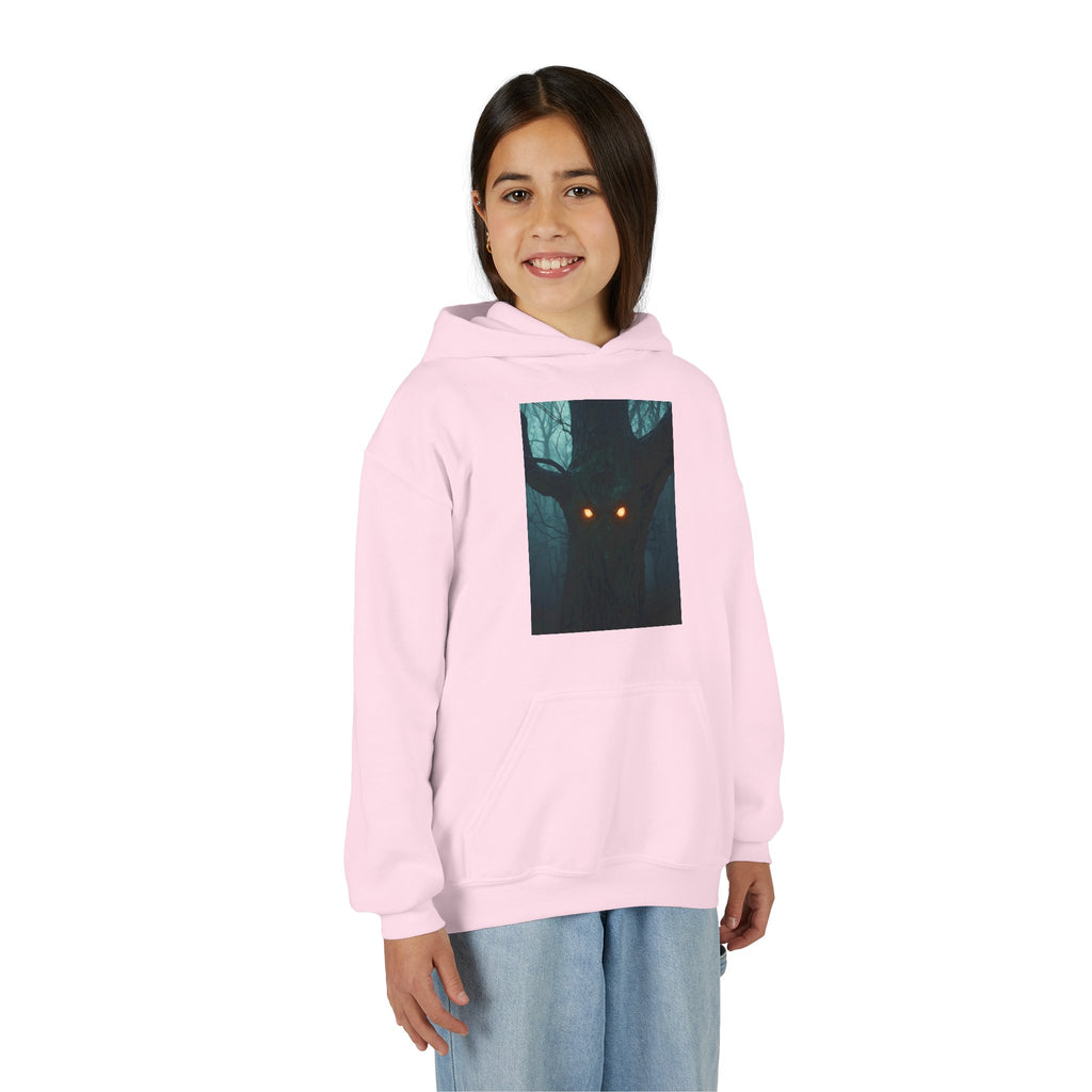 Spooky Forest Hoodie for Teens, Youth Sweatshirt for Halloween, Cozy Fall Layer, Gift for Nature Lovers, Scary Movie Night