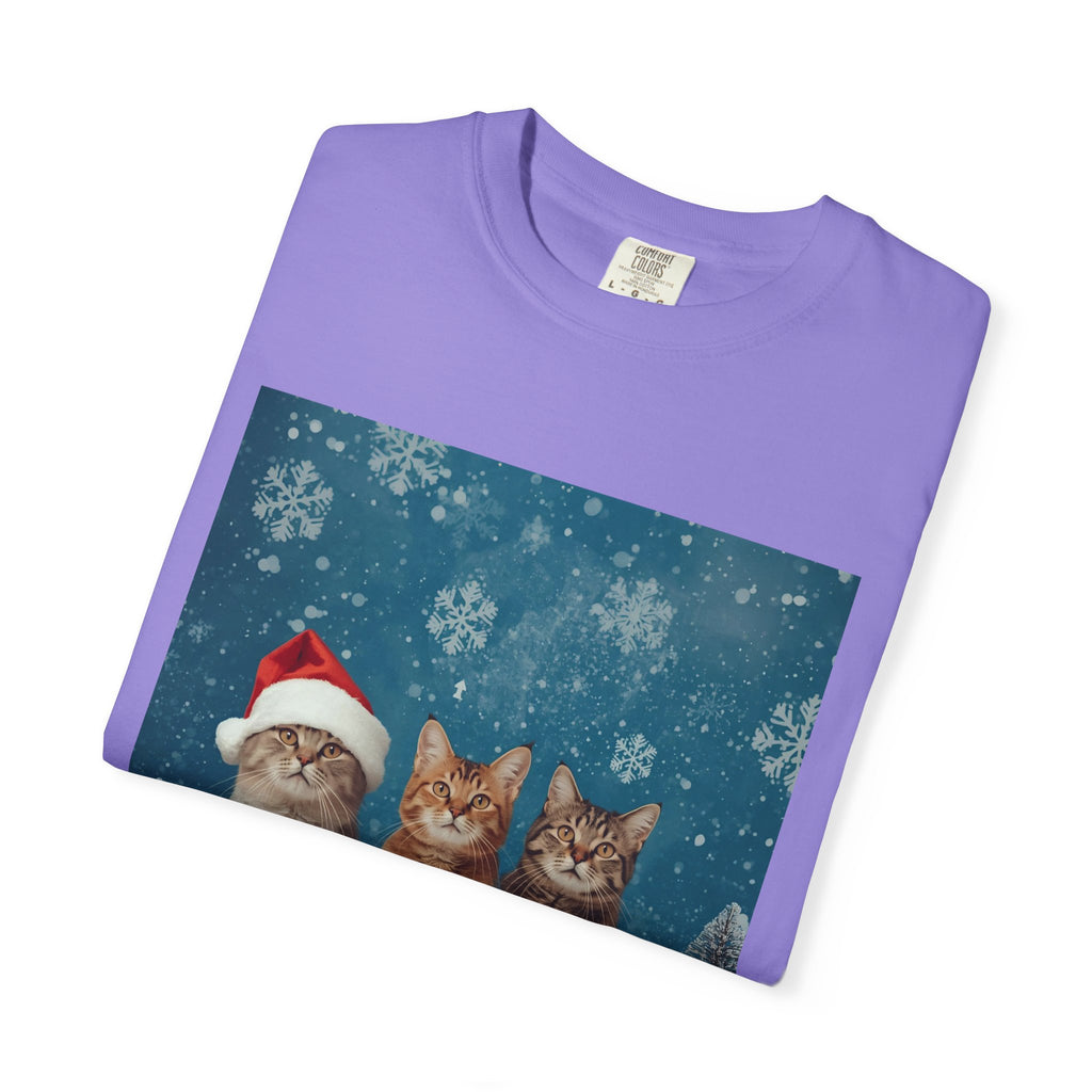 Cute Christmas Festive Cat Christmas T-Shirt, Holiday Shirt, Gift for Cat Lovers, Winter Apparel, Unisex Tee