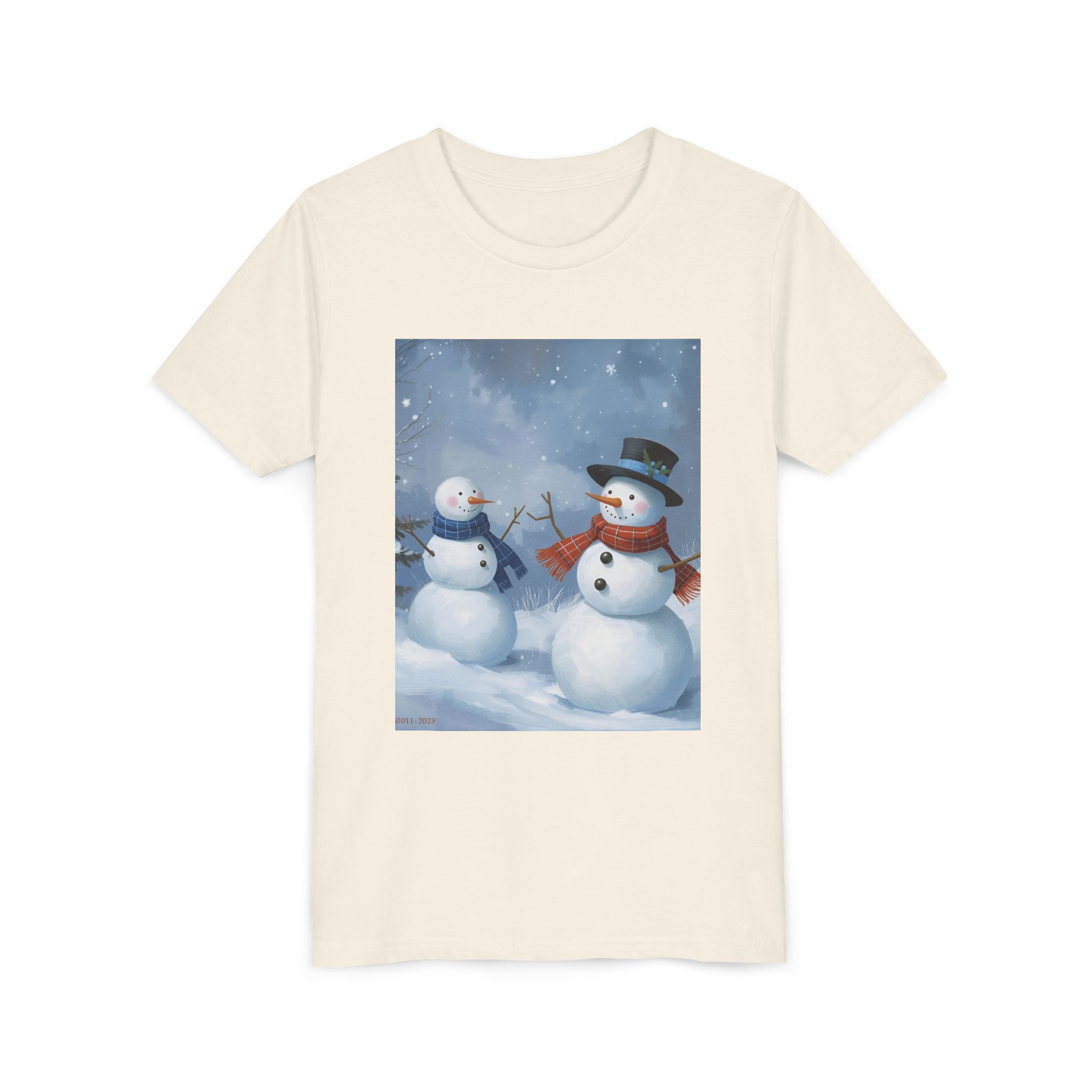 Christmas Snowman Family Youth Short Sleeve Tee