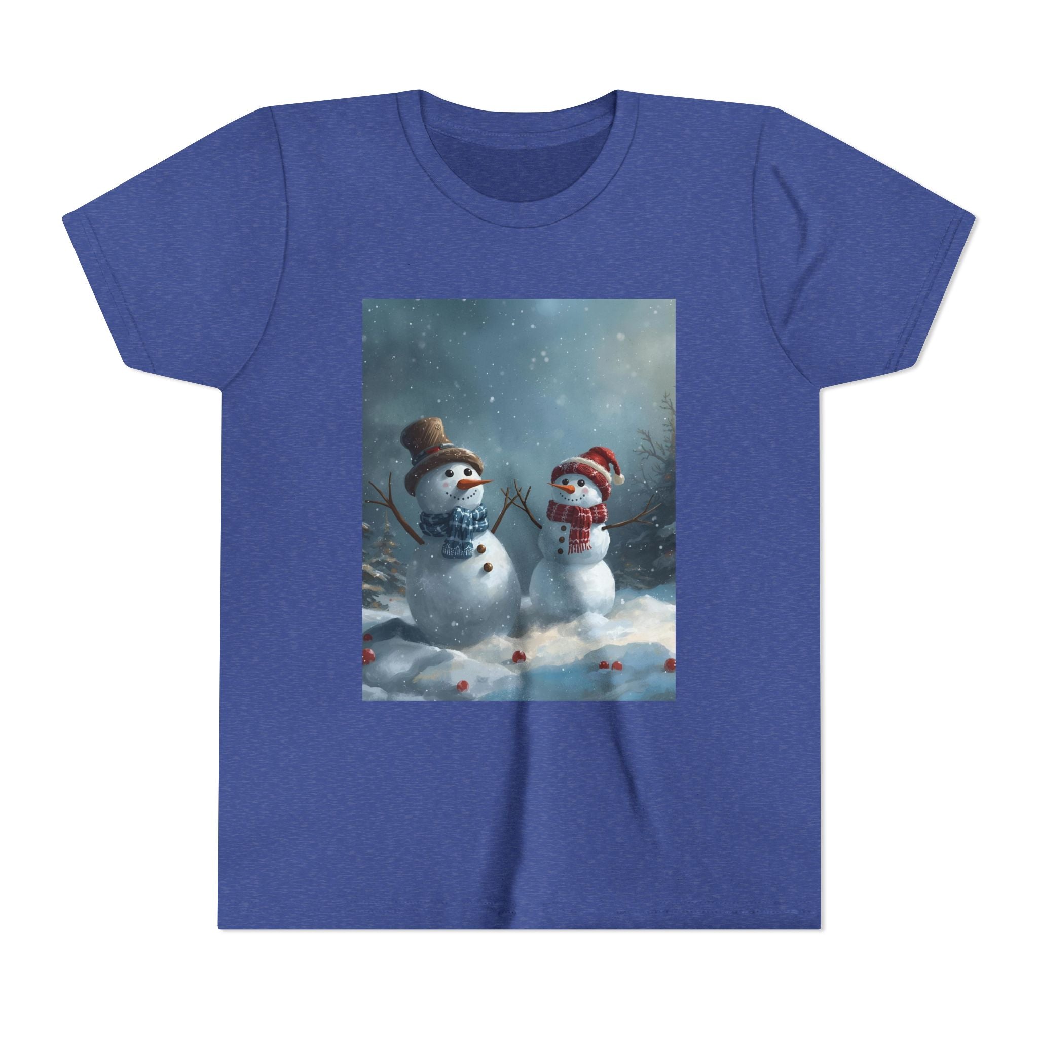 Youth Christmas Snowman Tee, Winter T-Shirt, Christmas Gift, Holiday Apparel, Kids Winter Wear, Cute Snowman Design
