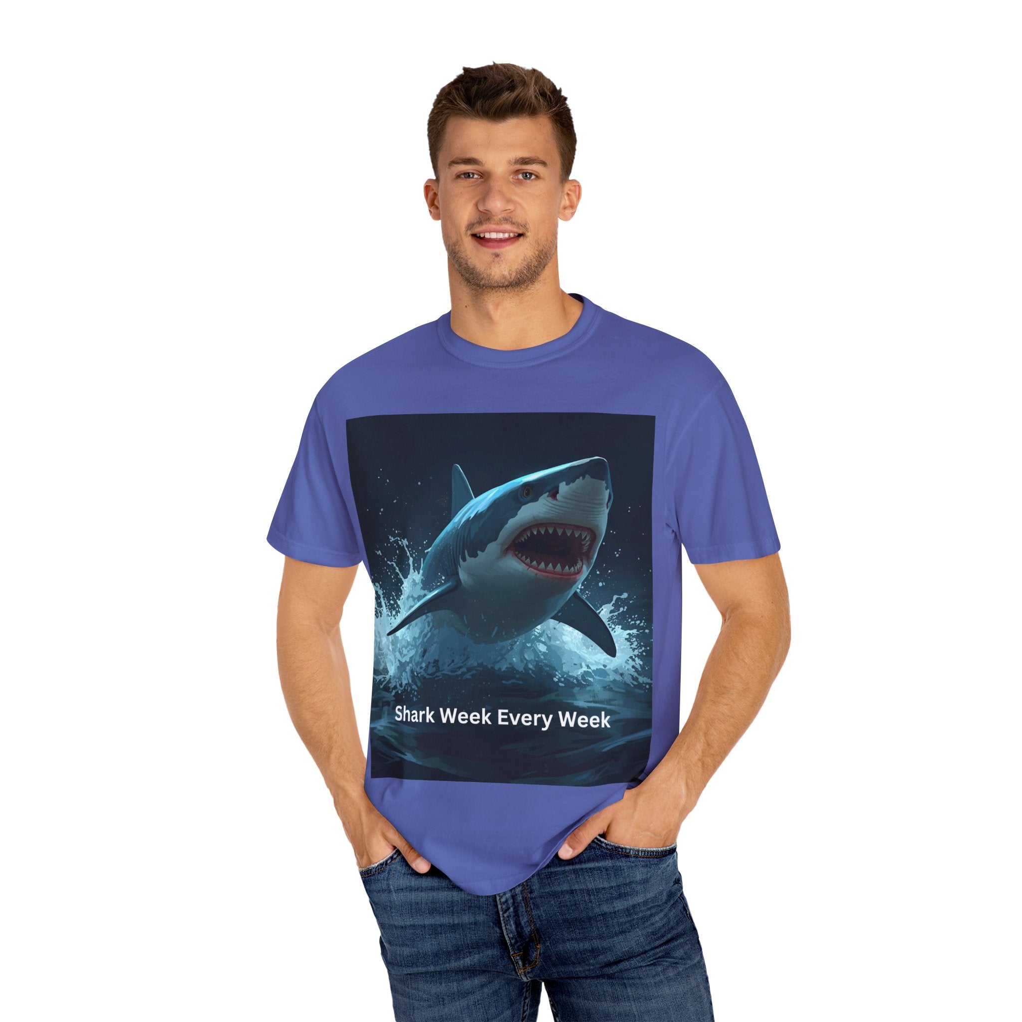 Shark Week Unisex T-Shirt | Fun Ocean Lover Tee, Summer Beachwear, Gift for Shark Fans, Party Outfit, Ocean Conservation Awareness