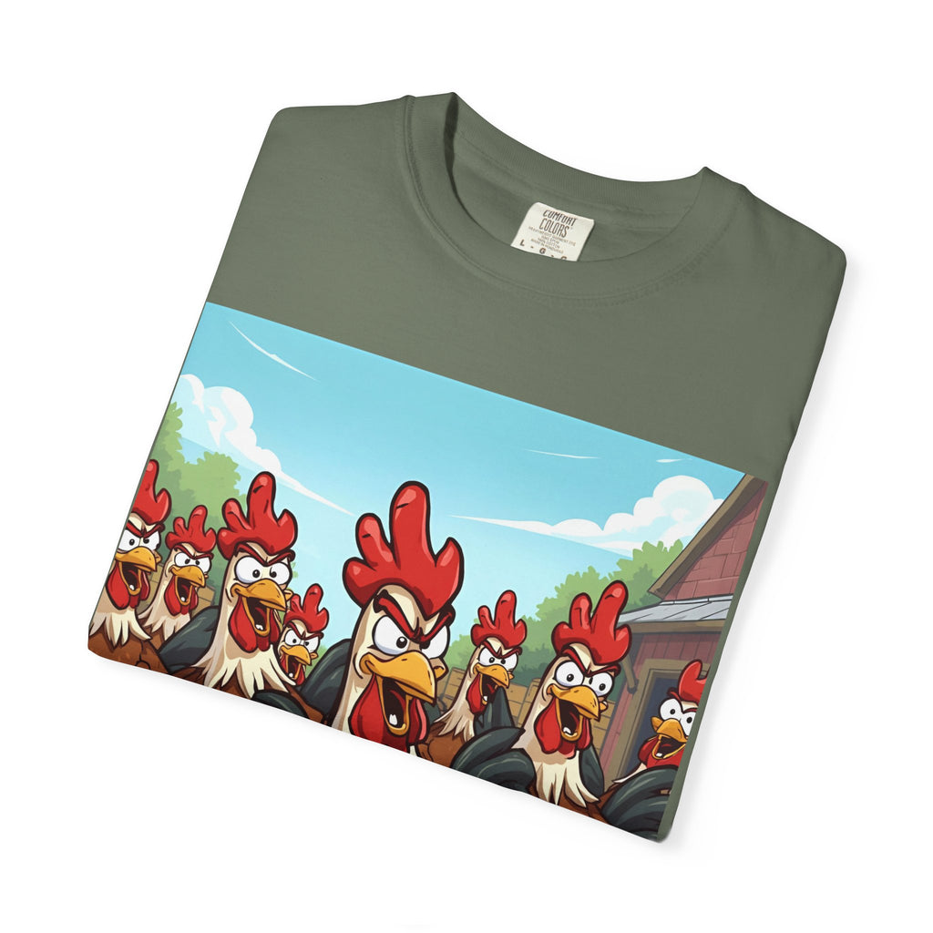 Funny Chicken Graphic Tee, Animated Rooster Shirt, Quirky Farm Animal Apparel, Gift for Chicken Lovers, Casual Wear for All