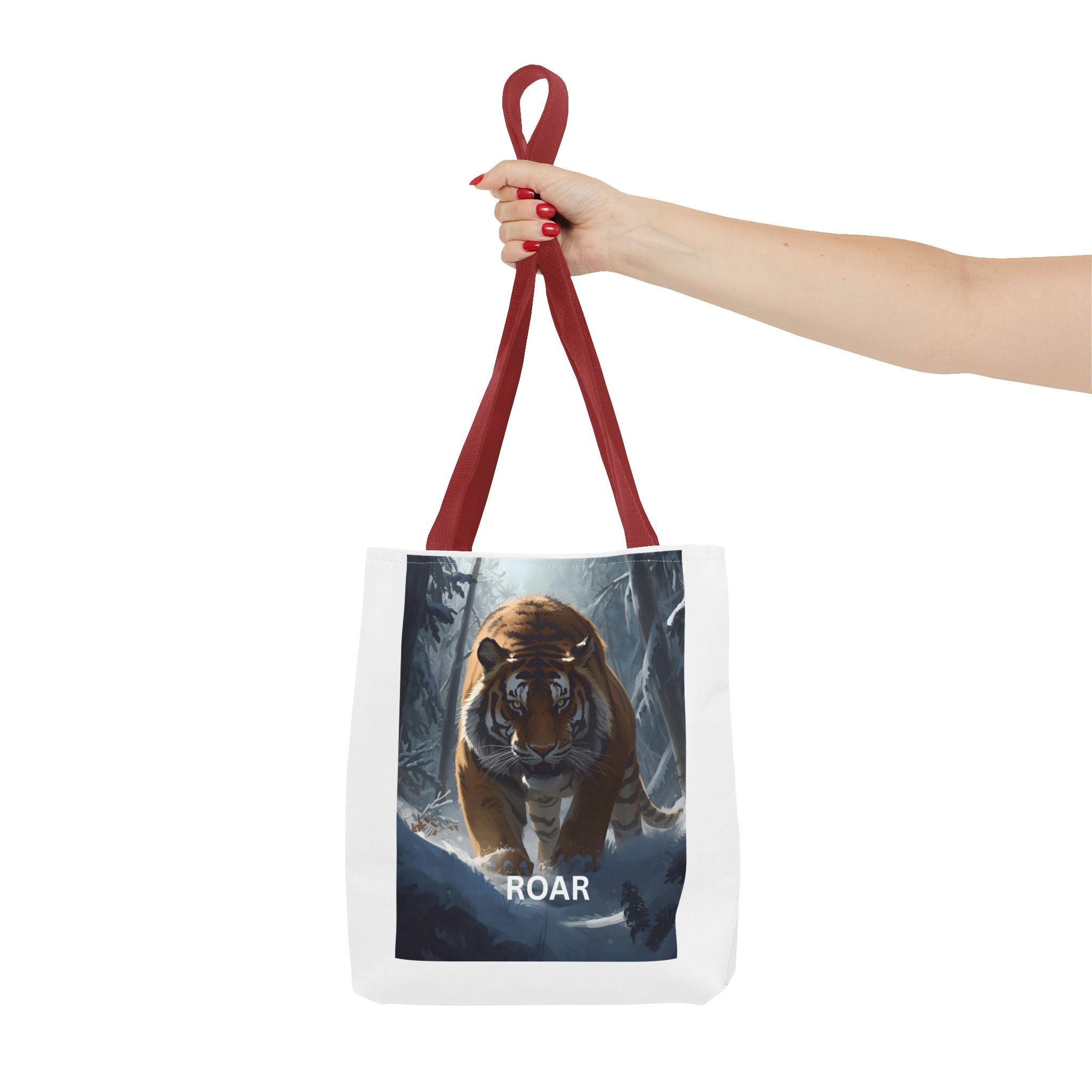 Majestic Tiger Snow Roar Tote Bag | Roar Wildlife Bag, Eco Friendly Tote, Animal Lover Gift, Stylish Shopping Bag, Nature-Theme Accessories