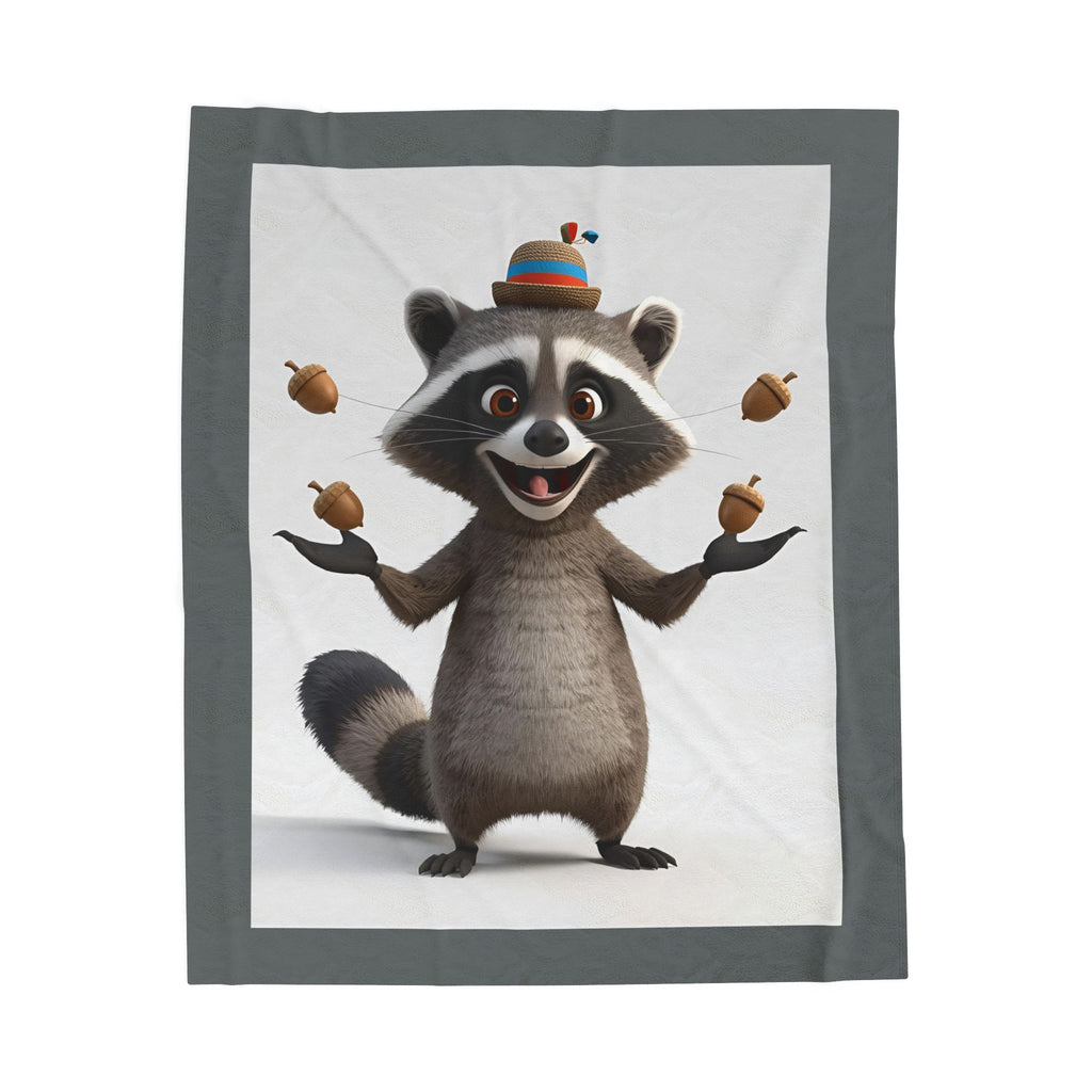 Cute Raccoon Plush Blanket, Soft Animal Throw Blanket, Nursery Decor, Gift for Kids, Cozy Home Accessory