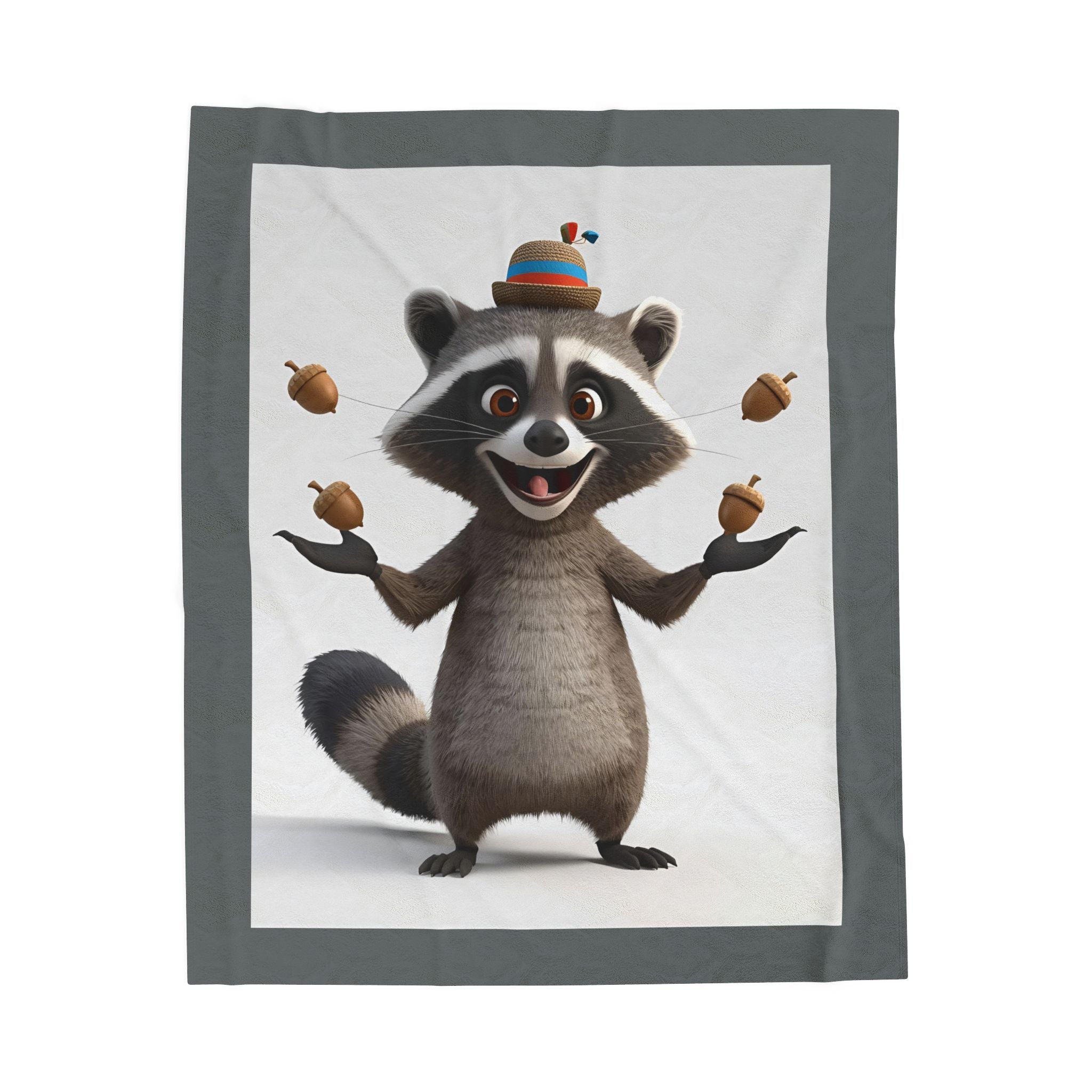 Cute Raccoon Plush Blanket, Soft Animal Throw Blanket, Nursery Decor, Gift for Kids, Cozy Home Accessory