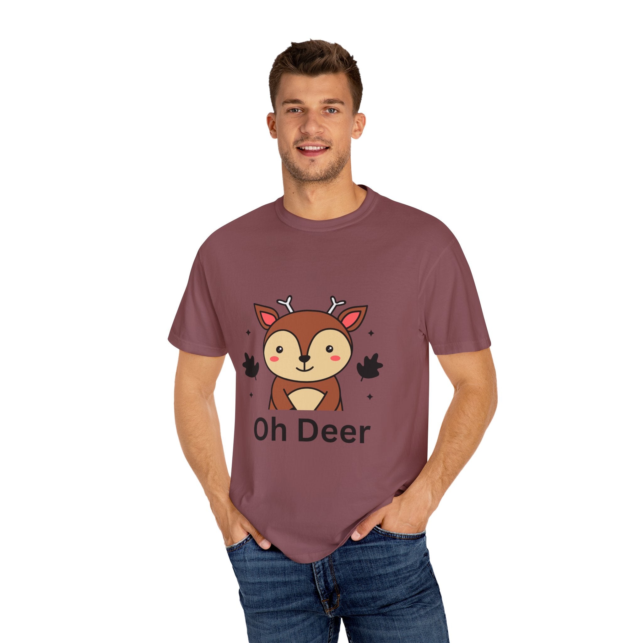 Cute 'Oh Deer' Unisex T-Shirt, Funny Animal Tee, Gift for Animal Lovers, Perfect for Birthdays and Holidays, Casual Wear