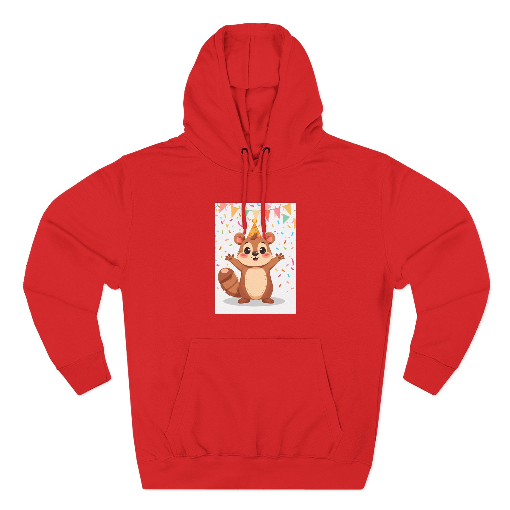 Party Animal With Squirl Three-Panel Fleece Hoodie