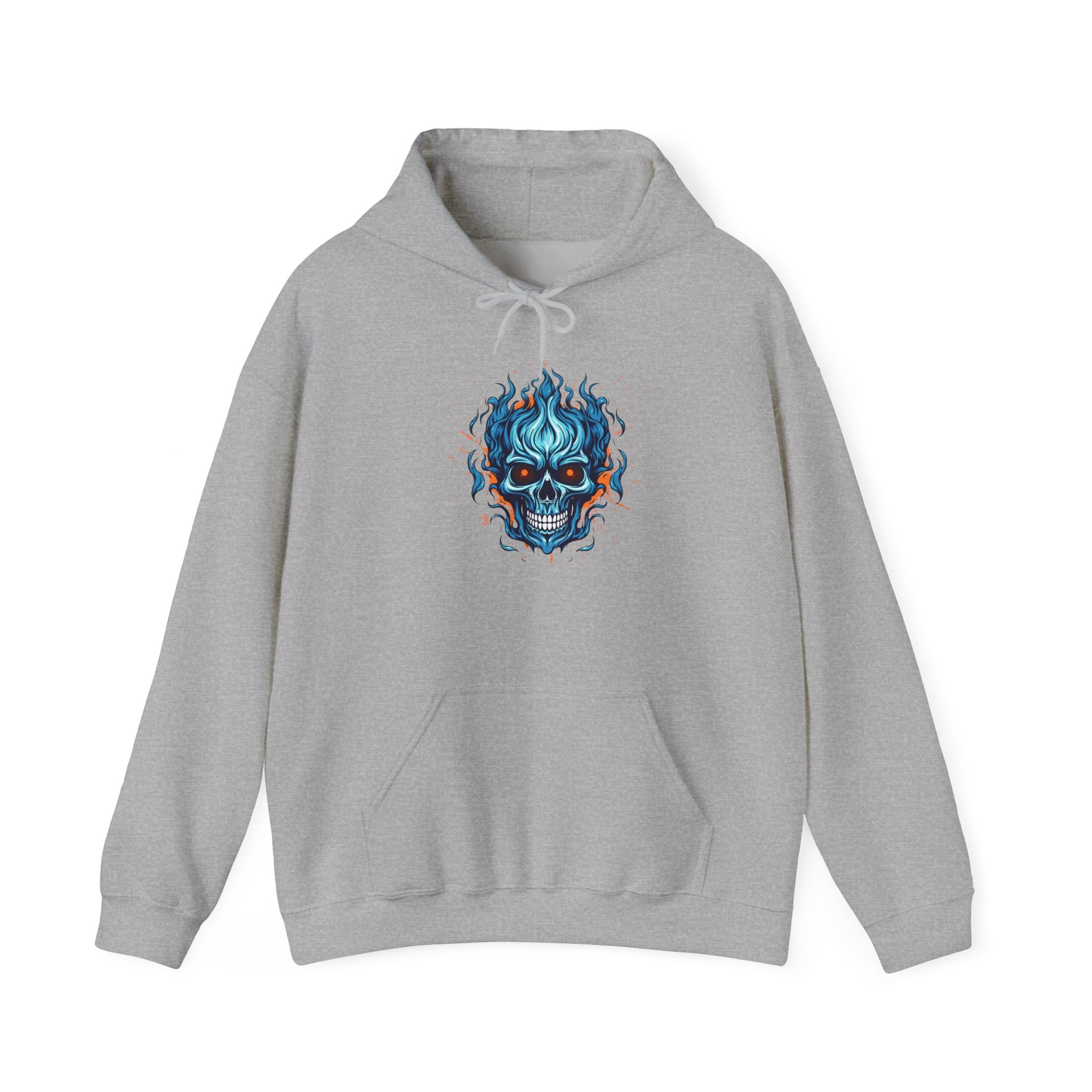 Edgy Skull Graphic Hoodie, Cozy Lounge Sweatshirt, Unique Gift for Halloween, Unisex Outerwear, Casual Streetwear