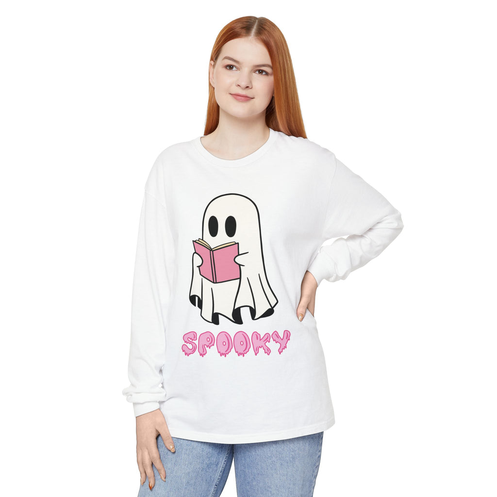 Spooky Ghost Long Sleeve T-Shirt, Halloween Shirt, Unisex Tee, Cozy Casual Apparel, Ghost Reading Book Design, Perfect for Fall [...]