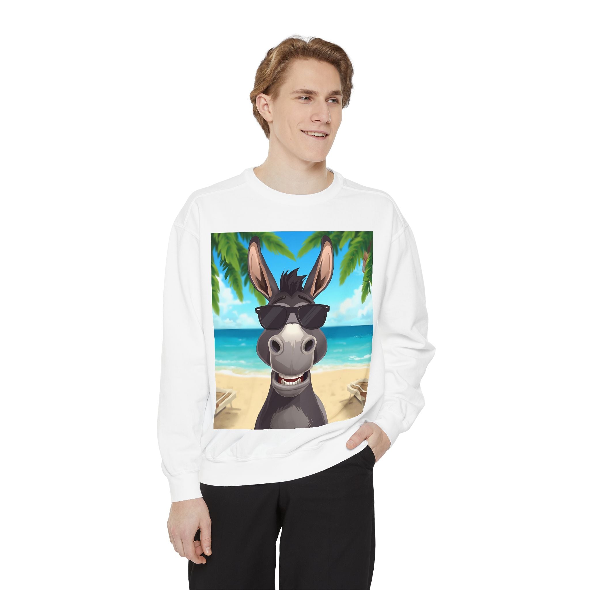 Donkey Beach Vibe Unisex Garment-Dyed Sweatshirt