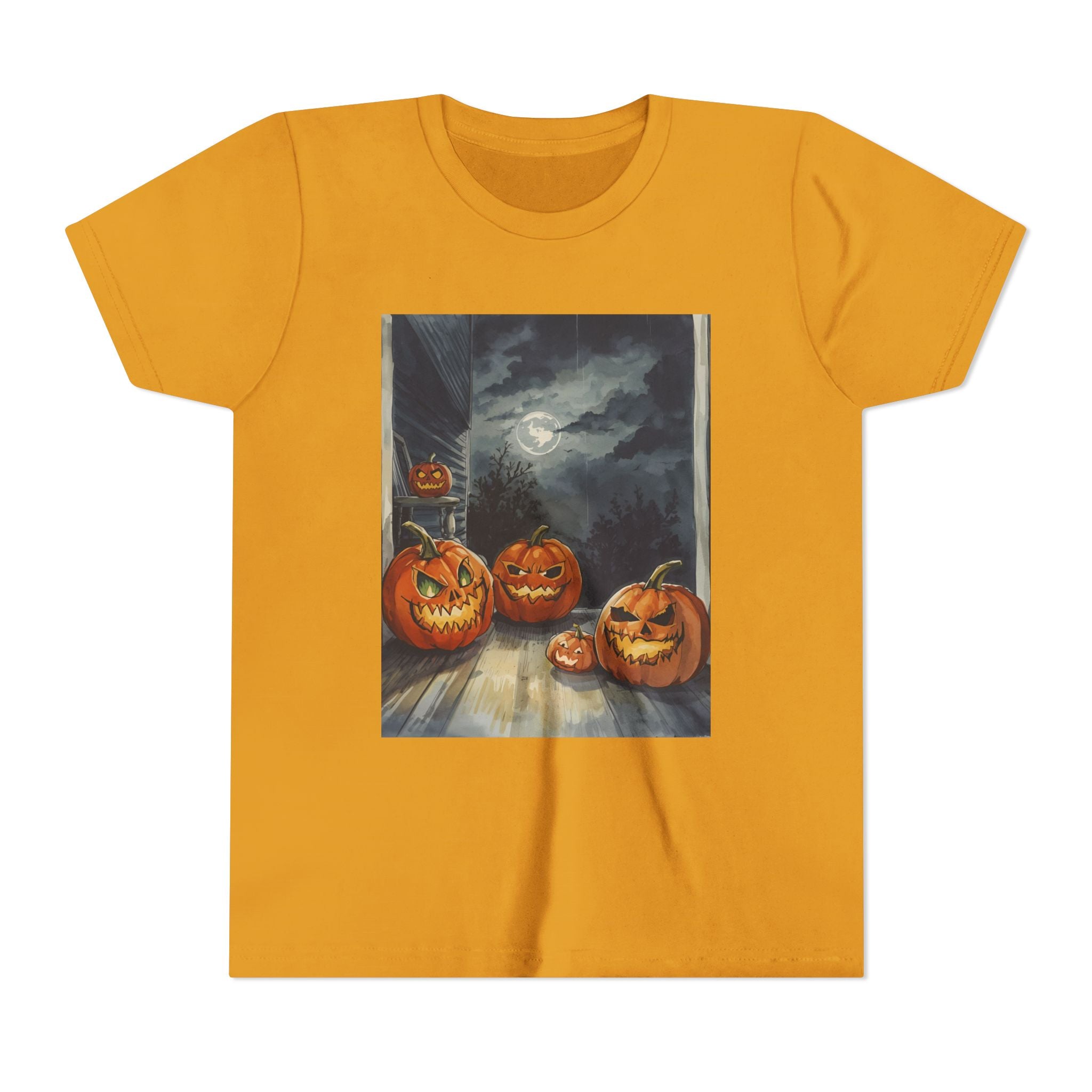 Halloween Pumpkin Scary Youth Short Sleeve Tee