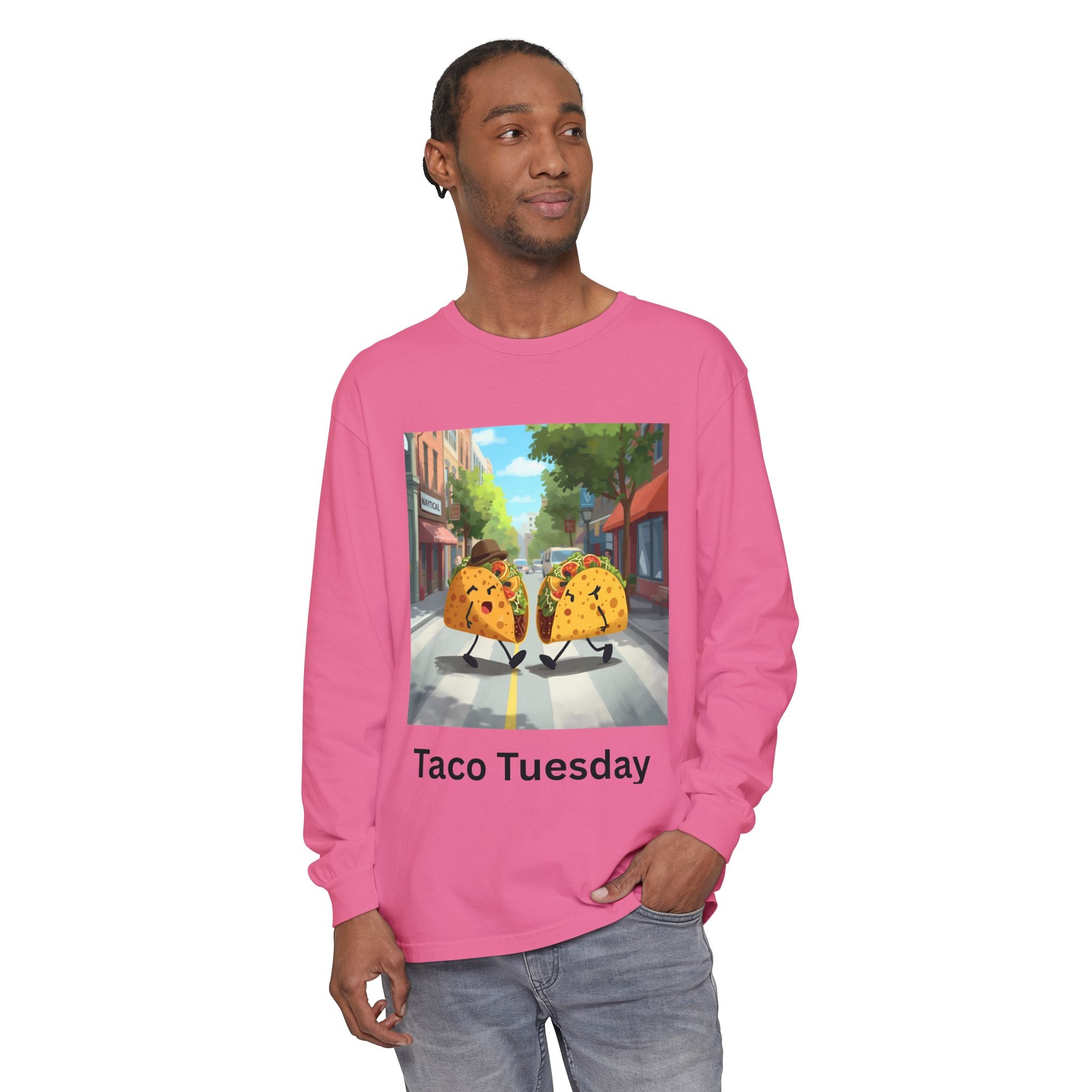 Taco Tuesday Unisex Garment-dyed Long Sleeve T-Shirt