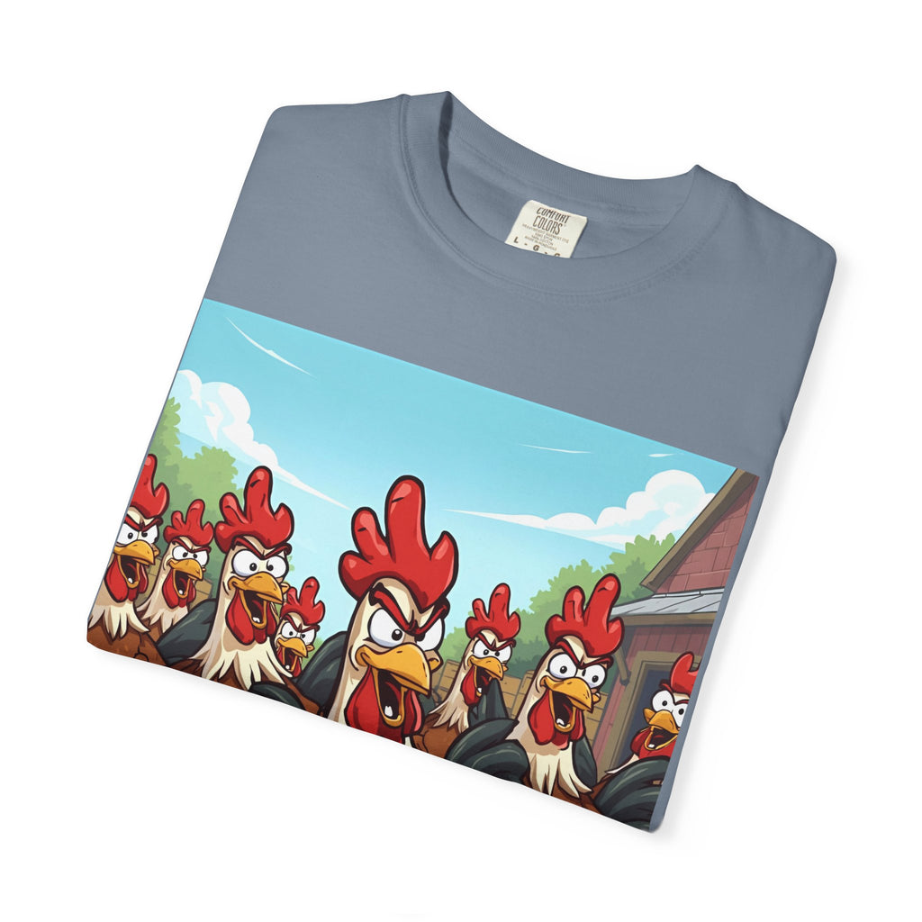 Funny Chicken Graphic Tee, Animated Rooster Shirt, Quirky Farm Animal Apparel, Gift for Chicken Lovers, Casual Wear for All