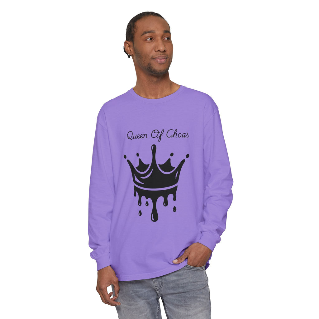 Queen of Chaos Long Sleeve T-Shirt - Stylish Unisex Apparel for Creative Souls, Casual Wear, Gift for Her, Birthday, Everyday Style