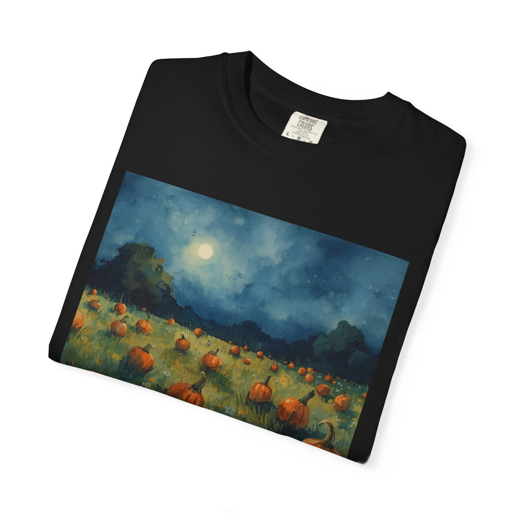 Autumn Pumpkin Field T-shirt | Unisex Fall Tee, Cozy Graphic Shirt, Halloween Gift, Harvest Fashion, Seasonal Wear, Pumpkin Lovers