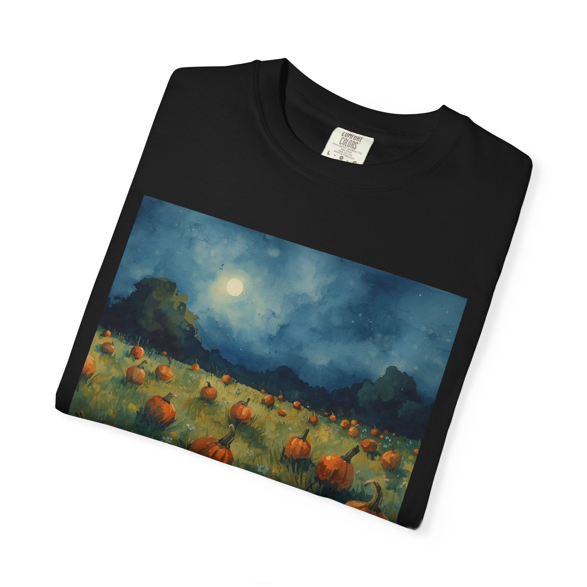 Autumn Pumpkin Field T-shirt | Unisex Fall Tee, Cozy Graphic Shirt, Halloween Gift, Harvest Fashion, Seasonal Wear, Pumpkin Lovers