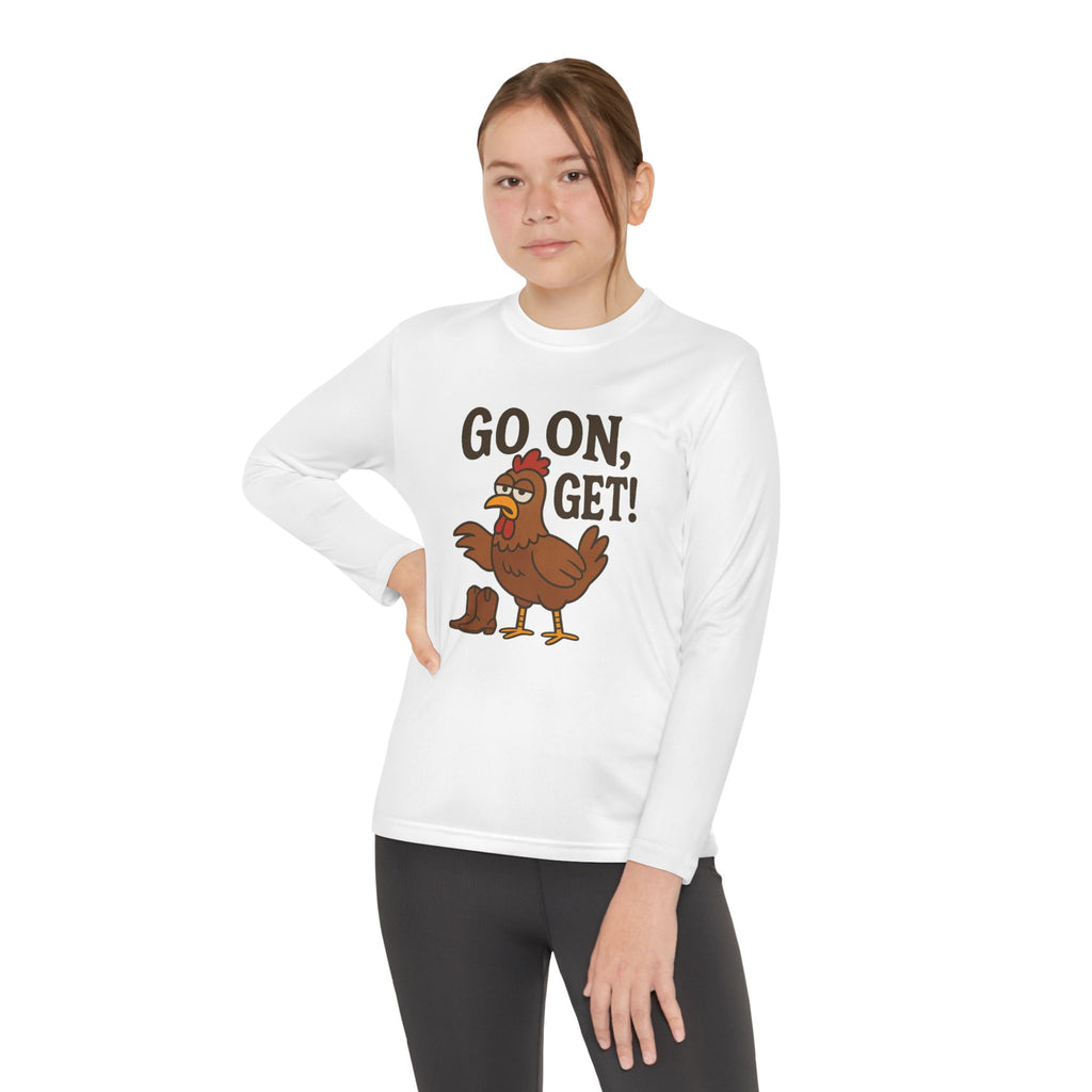 Go On Get Funny Youth Chicken Shirt