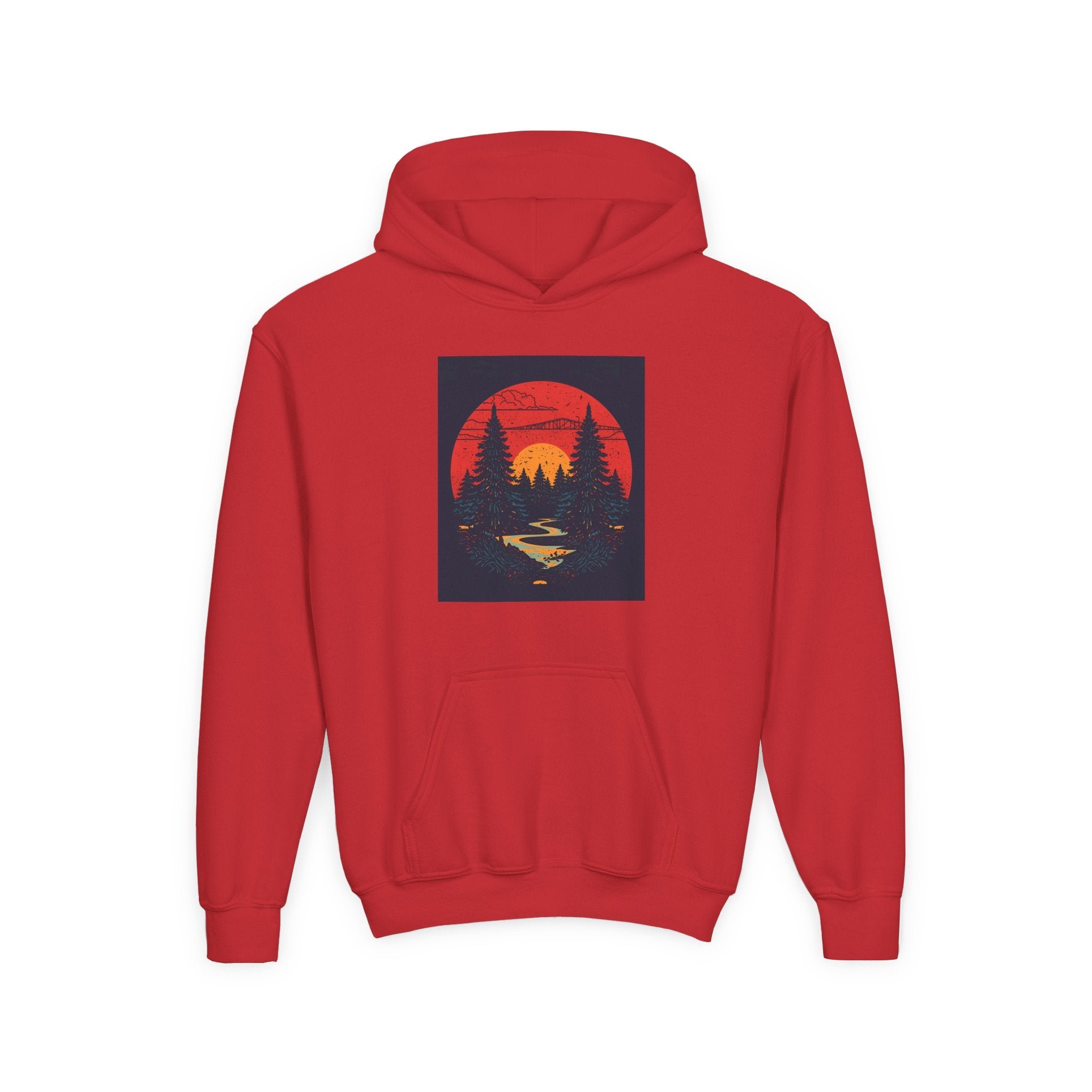 Nature Inspired Forest Youth Heavy Blend Hooded Sweatshirt