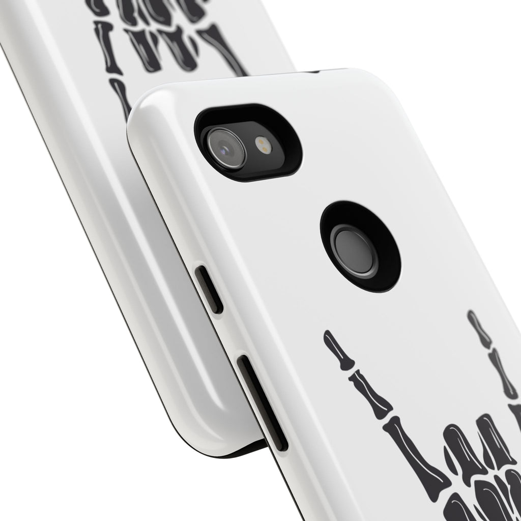 Rock On Skeleton Phone Case, Edgy Phone Cover, Tough Cases for Music Lovers, Halloween Accessories, Gifts for Him