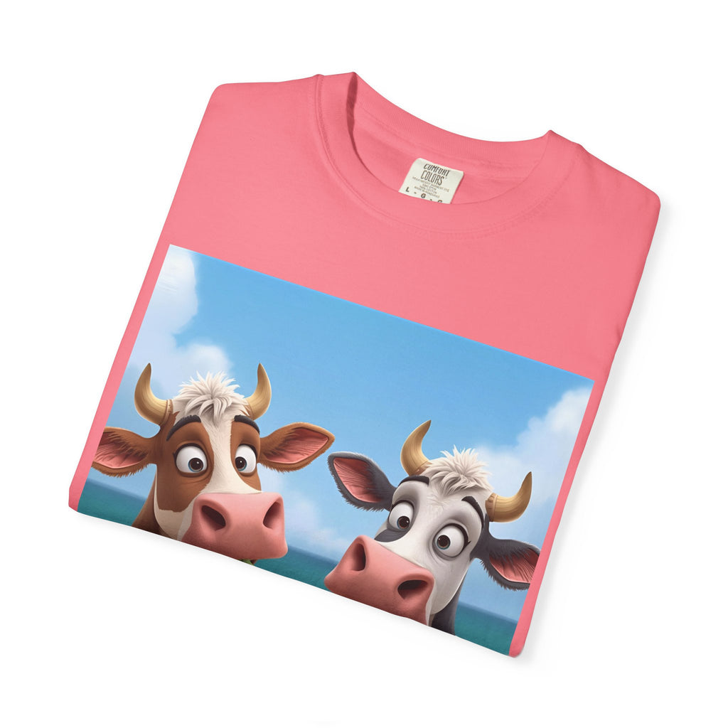 Beachy Cow Unisex Garment-Dyed T-shirt