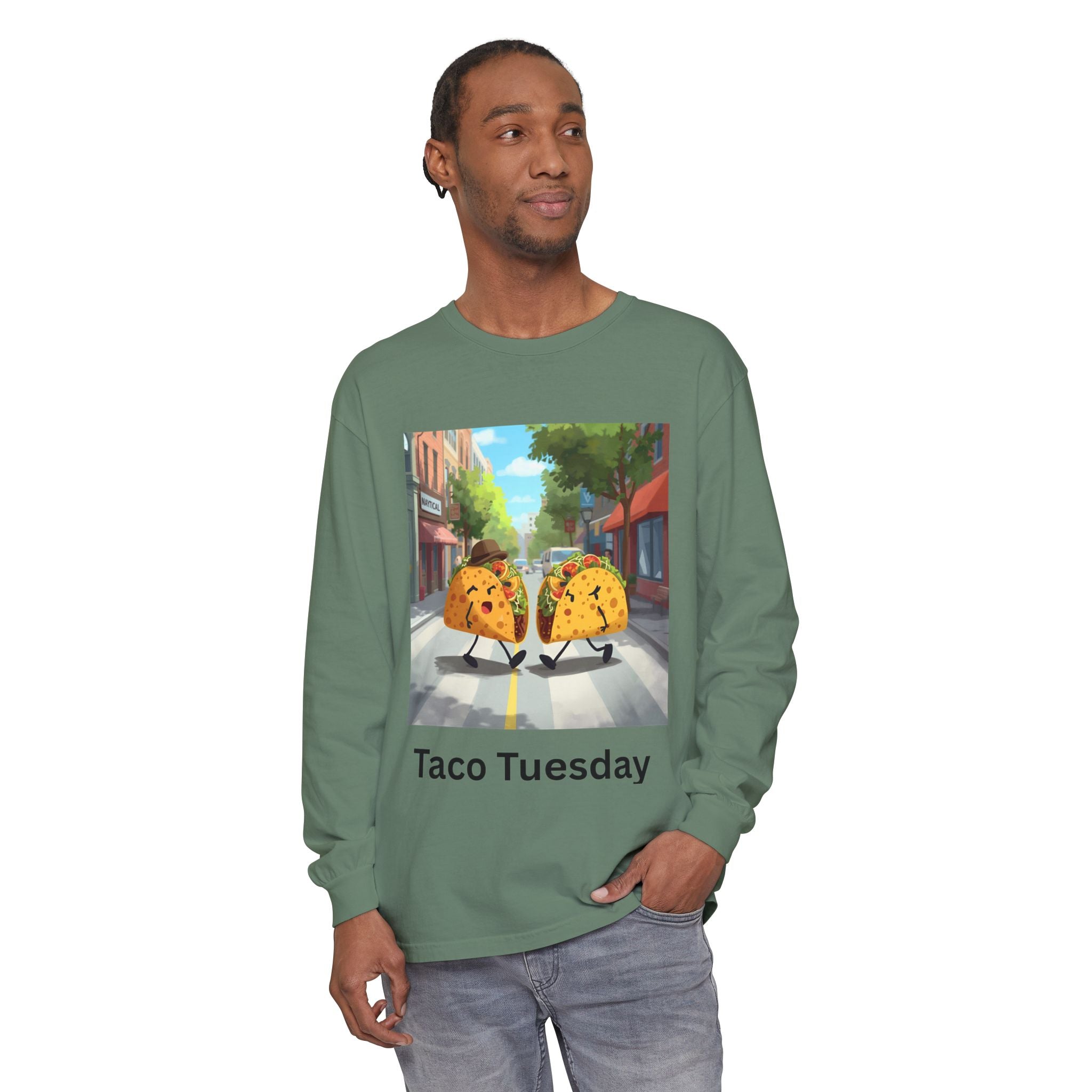 Taco Tuesday Unisex Garment-dyed Long Sleeve T-Shirt