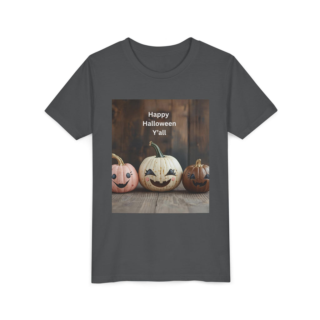 Happy Halloween Youth Tee, Kids Halloween Shirt, Pumpkin T-Shirt, Fall Festival Apparel, Trick or Treat Wear, Spooky Season Top