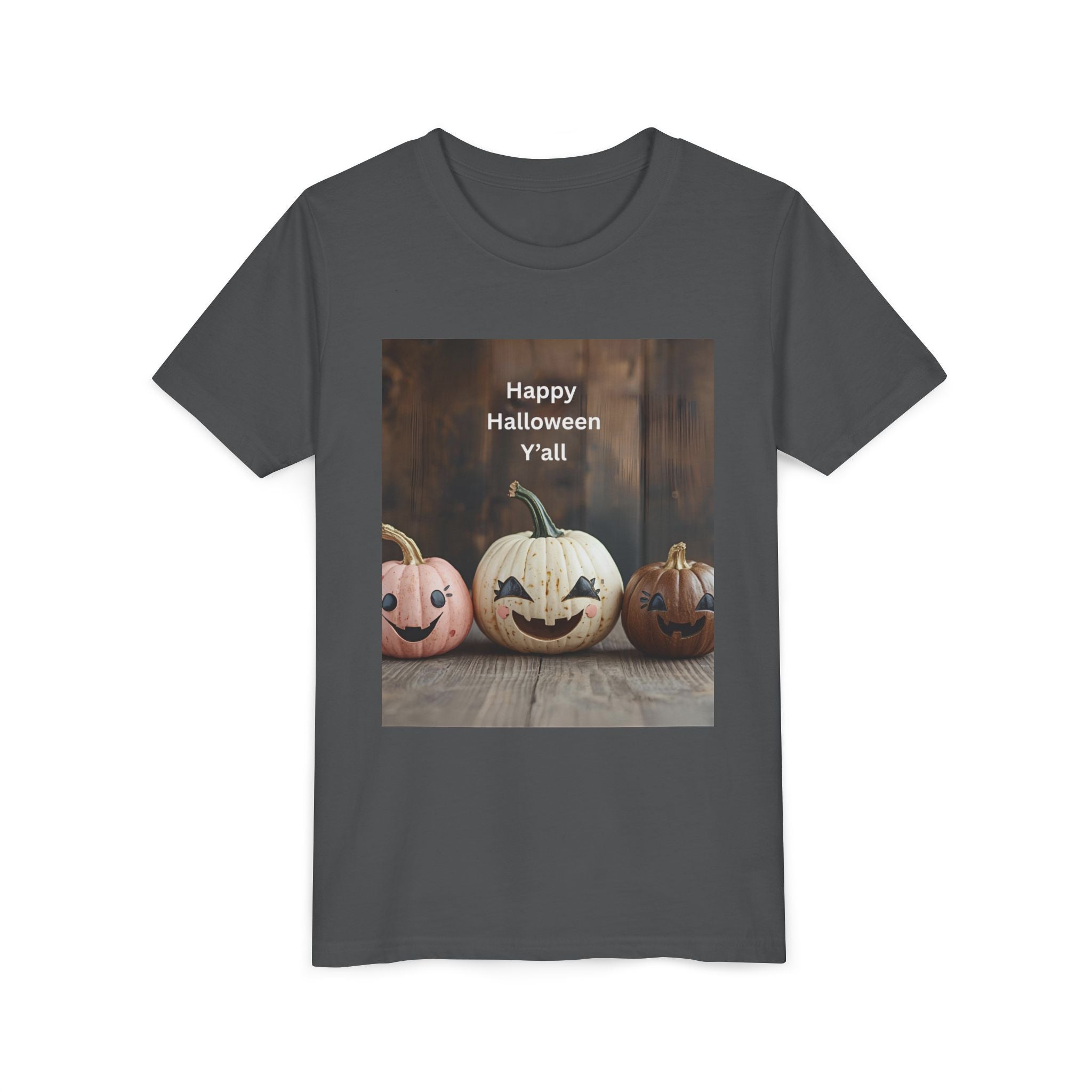 Happy Halloween Youth Tee, Kids Halloween Shirt, Pumpkin T-Shirt, Fall Festival Apparel, Trick or Treat Wear, Spooky Season Top