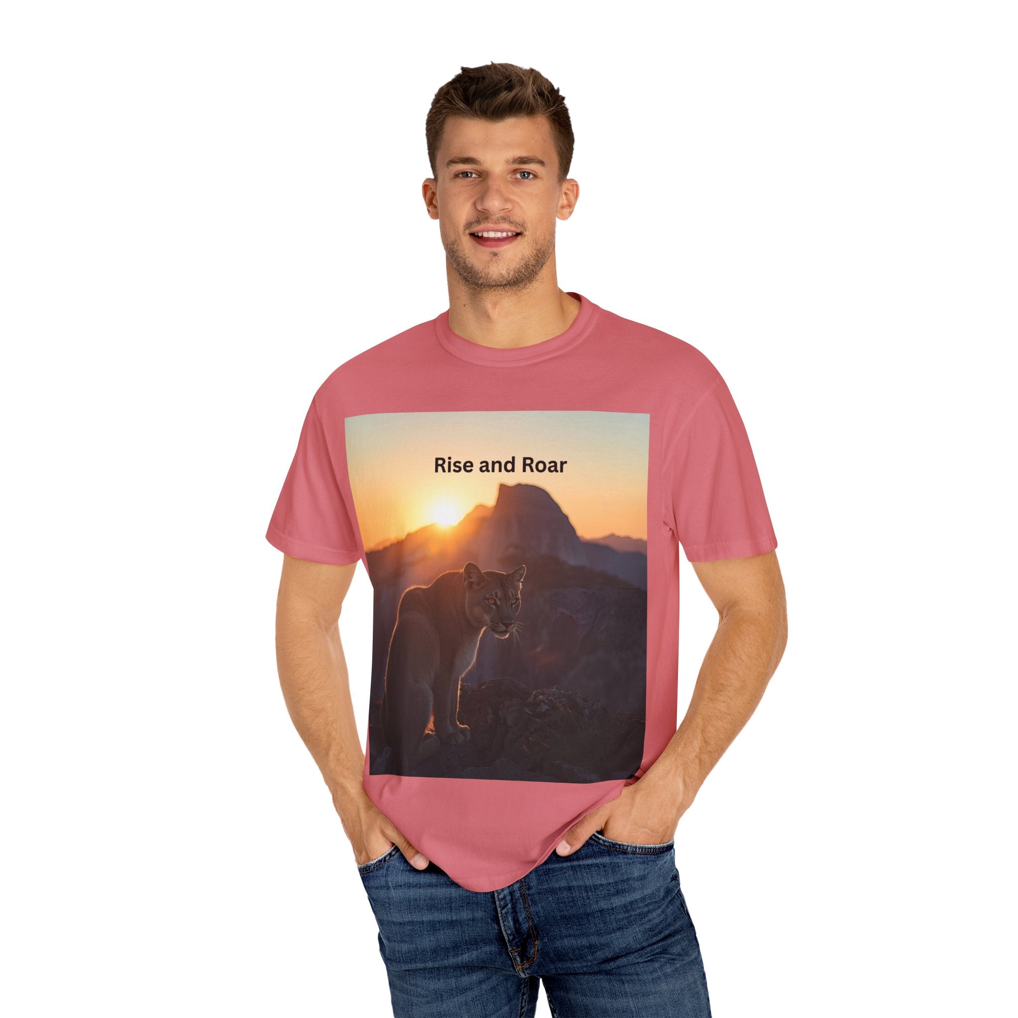 Rise And Roar Sunrise Mountain Lion T-Shirt, Rise and Roar Tee, Unisex Cotton Shirt, Graphic Tee for Nature Lovers, Adventure Apparel, Gifts for [...]