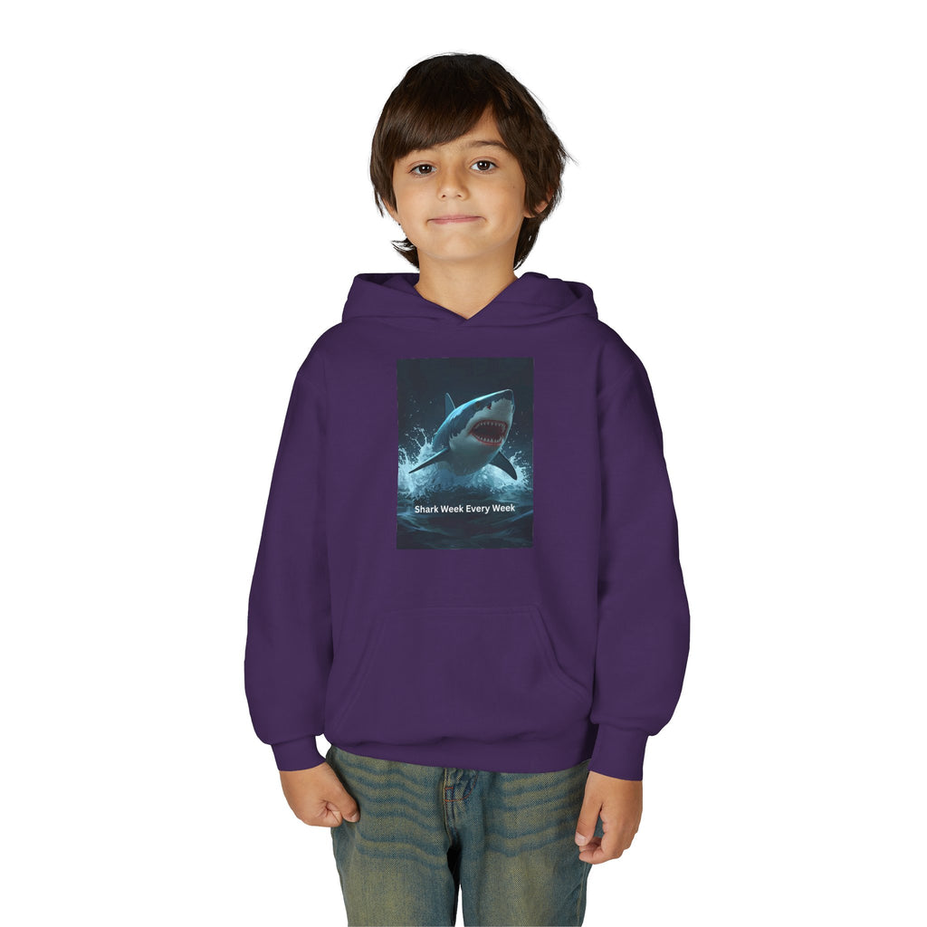 Shark Week Youth Hoodie - Fun, Comfortable Sweatshirt for Ocean Lovers, Kids Merchandise, Gift for Summer, Adventure Apparel, Sea Life Style