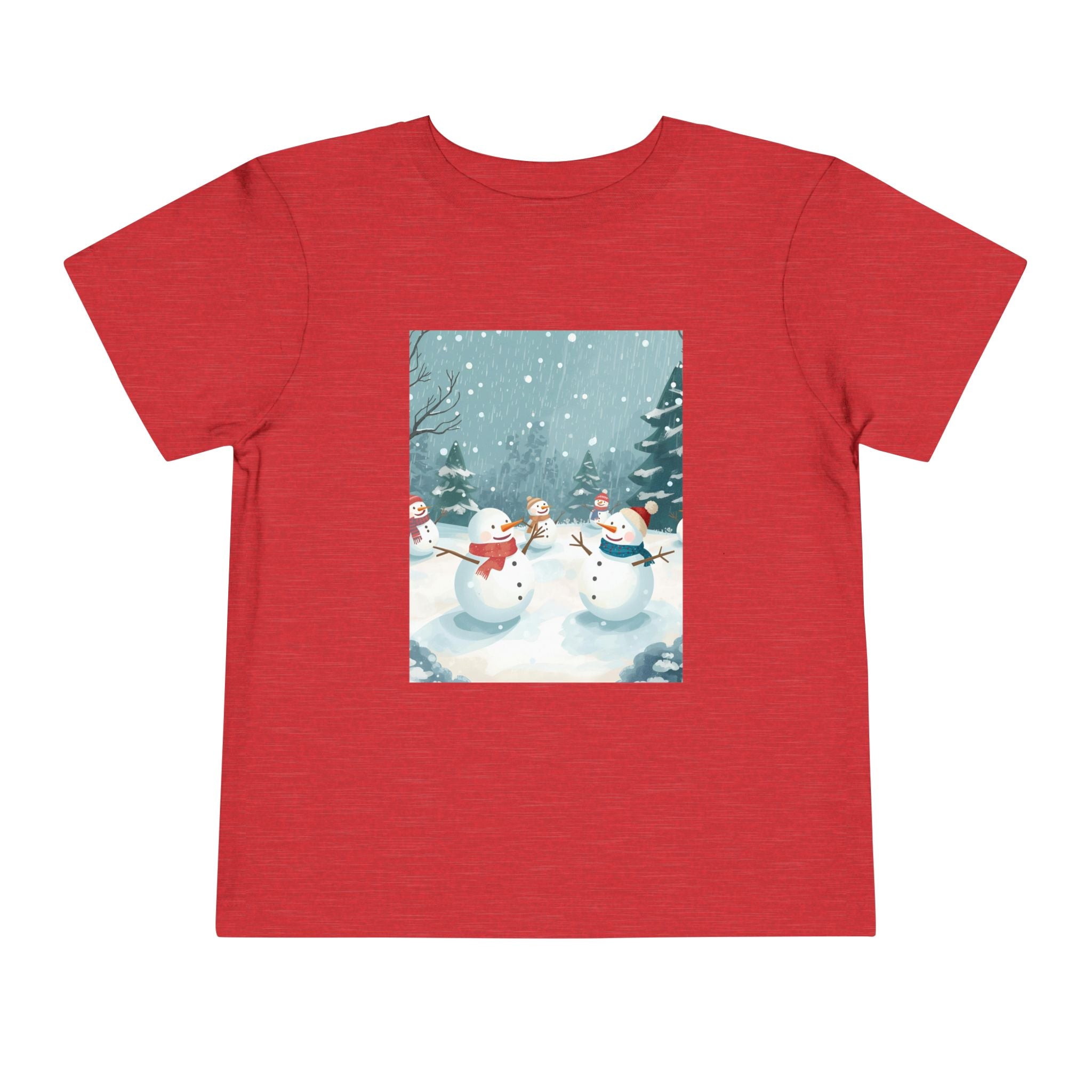Festive Christmas Snowman Toddler Short Sleeve Tee