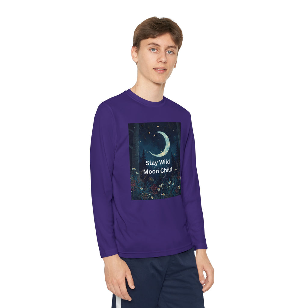 Stay Wild Moon Child Youth Long Sleeve Competitor Tee